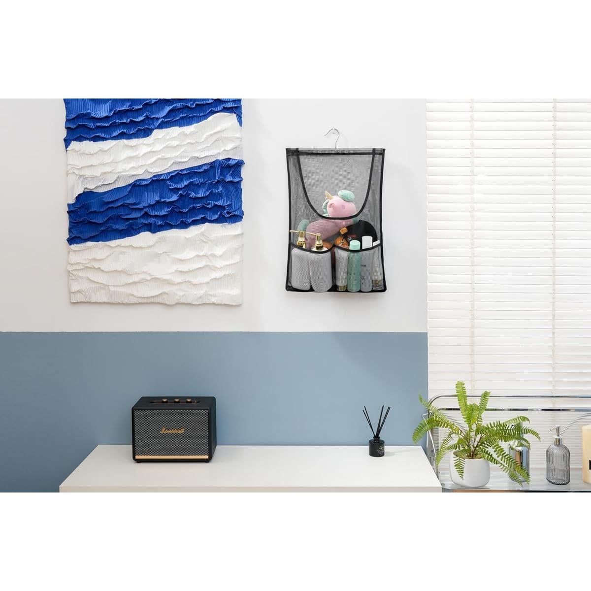 Organizador Colgante de Juguetes de Ducha Jelier Malla 52x36cm Negro