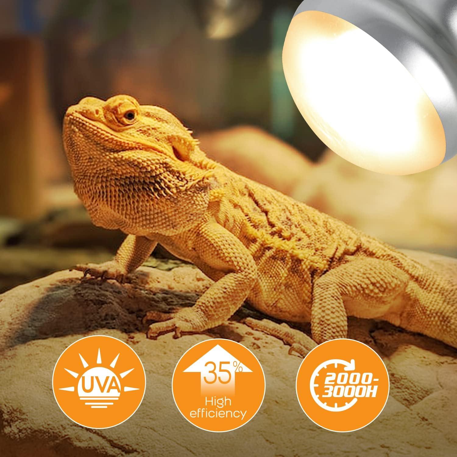 Bombillas de Calor para Reptiles WACOOL 75W 2 Paquete UVA