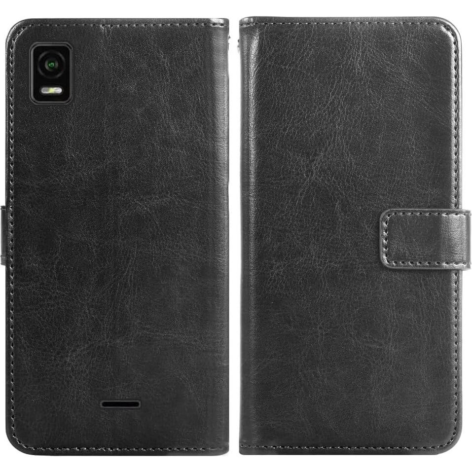 Funda de Cartera Asuwish para Cricket Vision Plus Negro