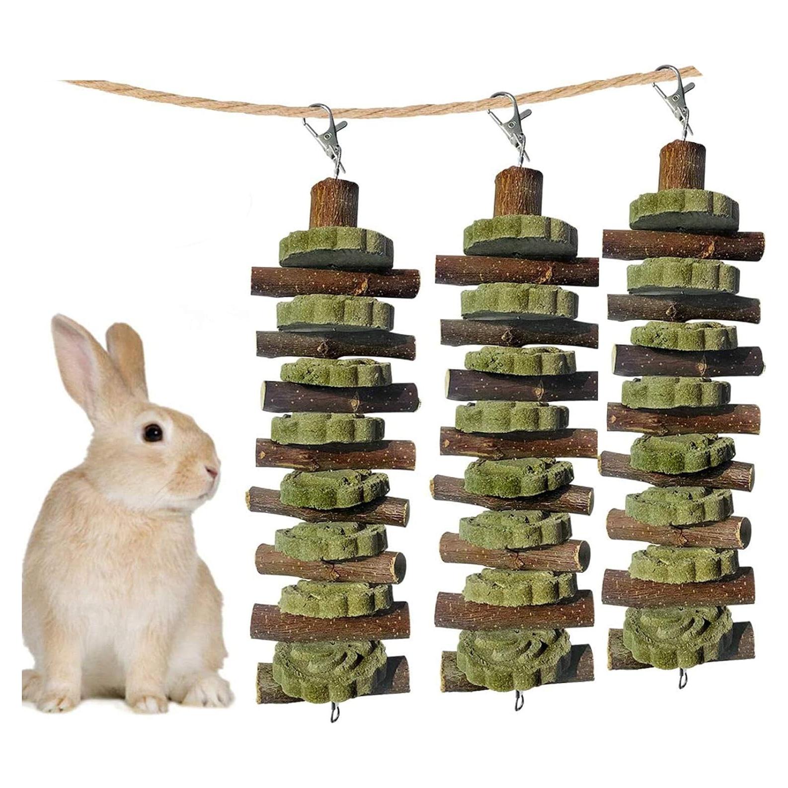 Juguetes de Masticación para Conejos Kathson 3PCS Orgánicos