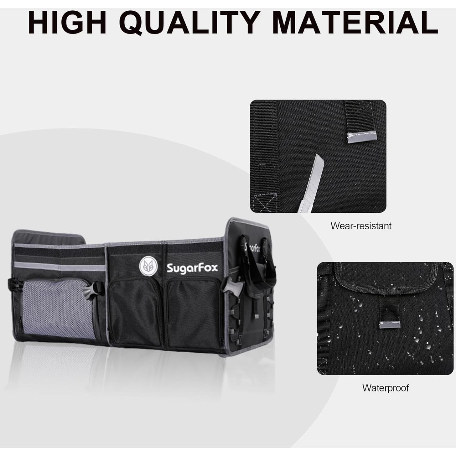 Organizador de Maletero SugarFox 63L Impermeable Plegable Negro