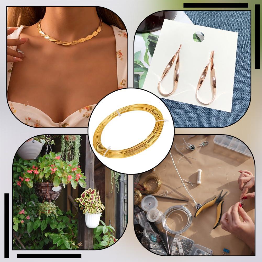 Alambre Plano para Manualidades BENECREAT 9.75m 3mm Dorado