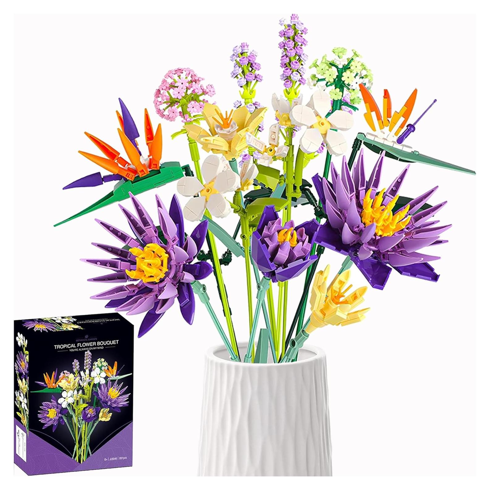 Juego de Construcción Ramo de Flores EMANNON 13 Piezas