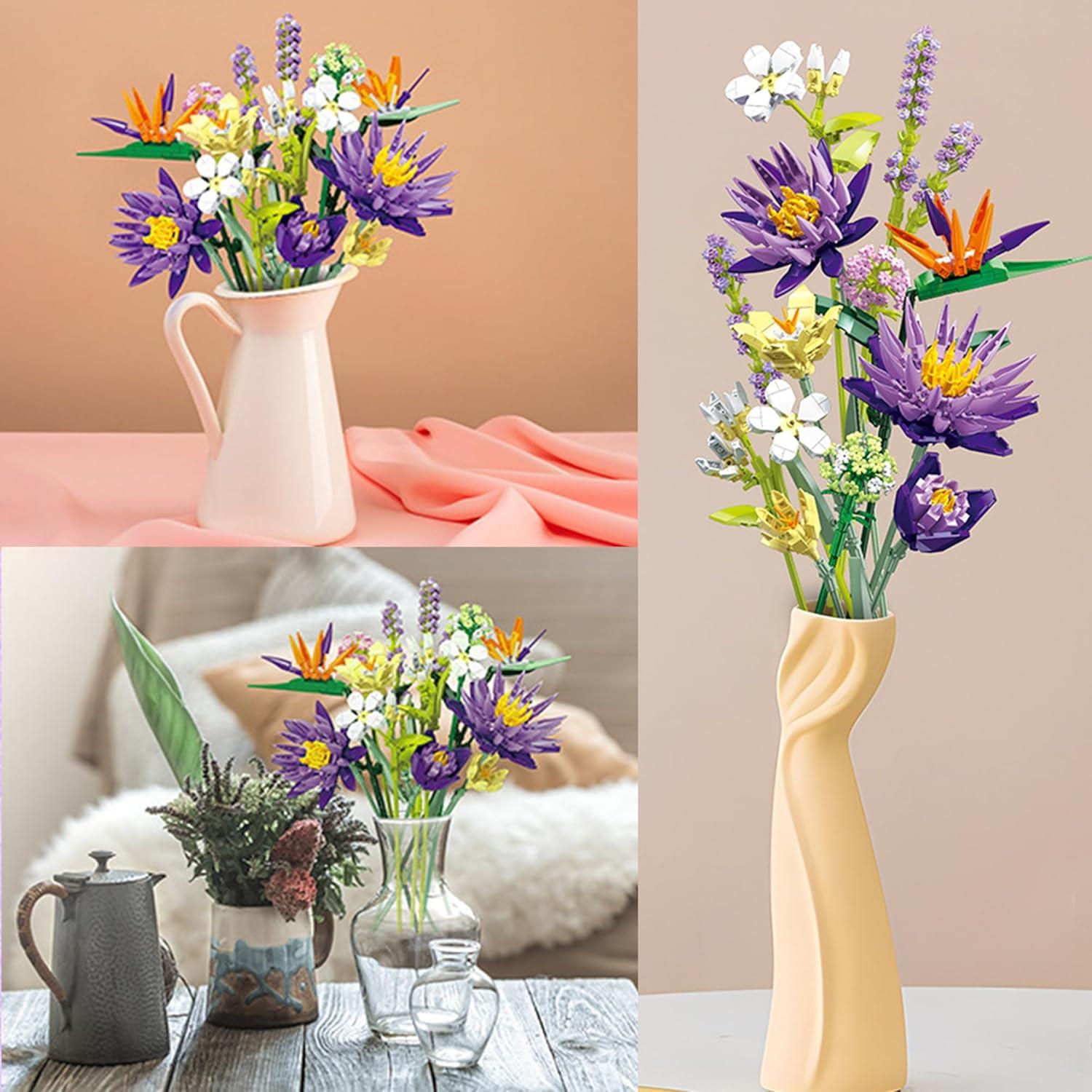 Juego de Construcción Ramo de Flores EMANNON 13 Piezas