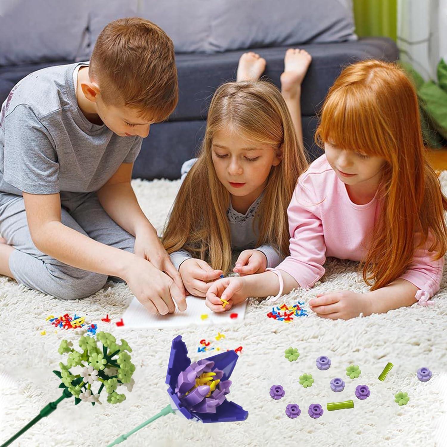 Juego de Construcción Ramo de Flores EMANNON 13 Piezas