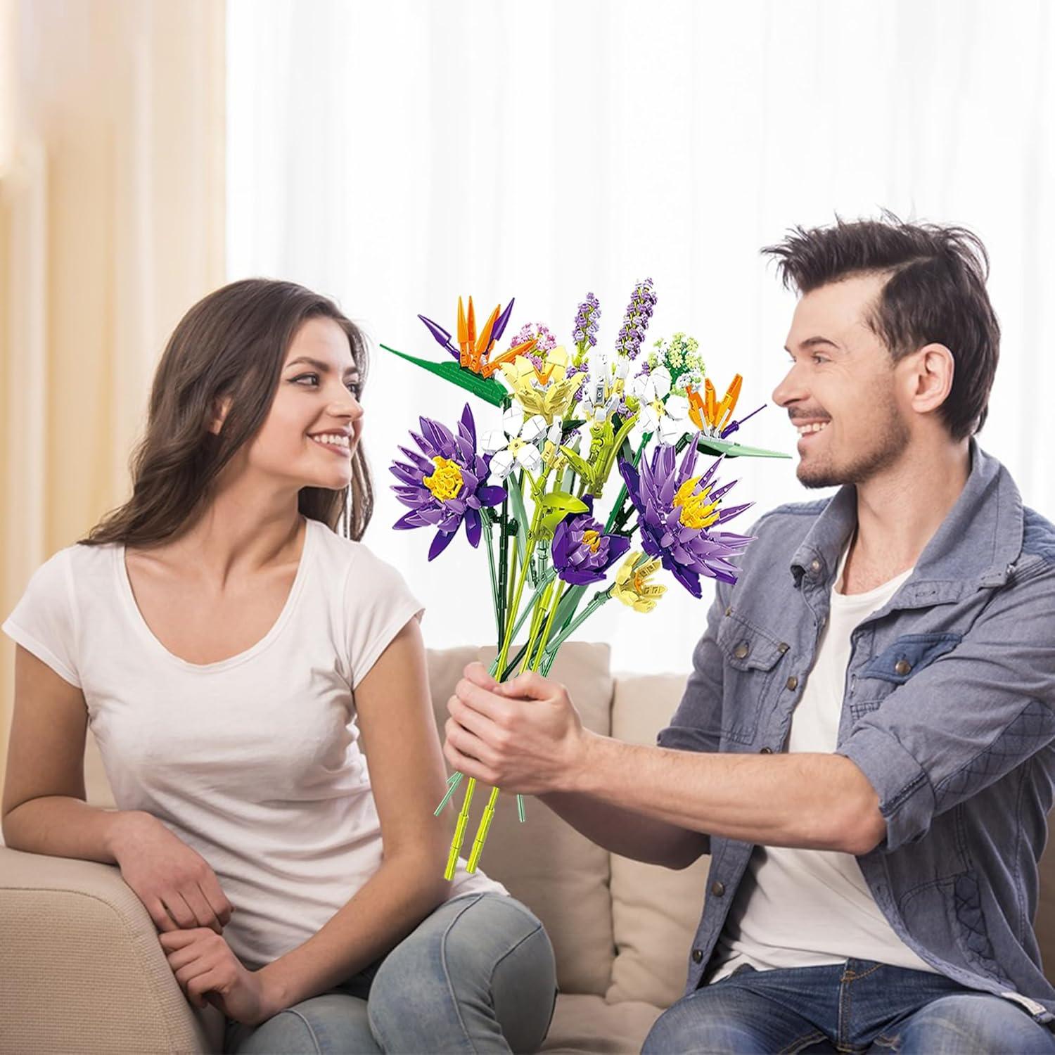 Juego de Construcción Ramo de Flores EMANNON 13 Piezas