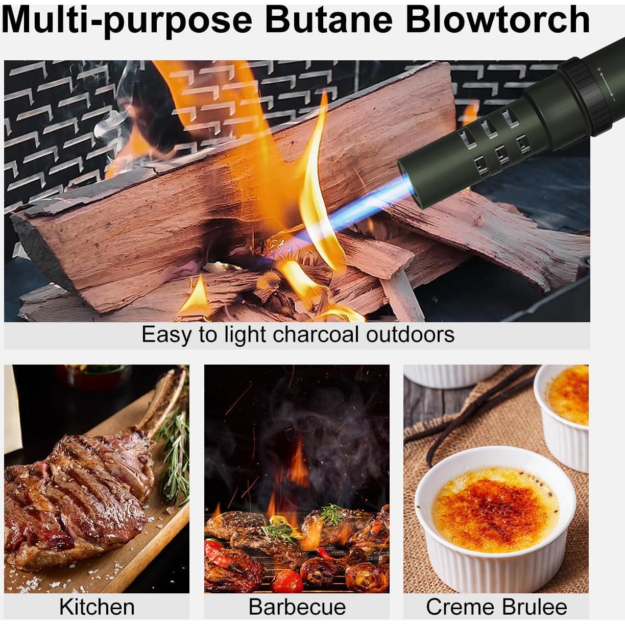 Encendedor de Antorcha Butano CAMVIL Verde Militar 1300°C