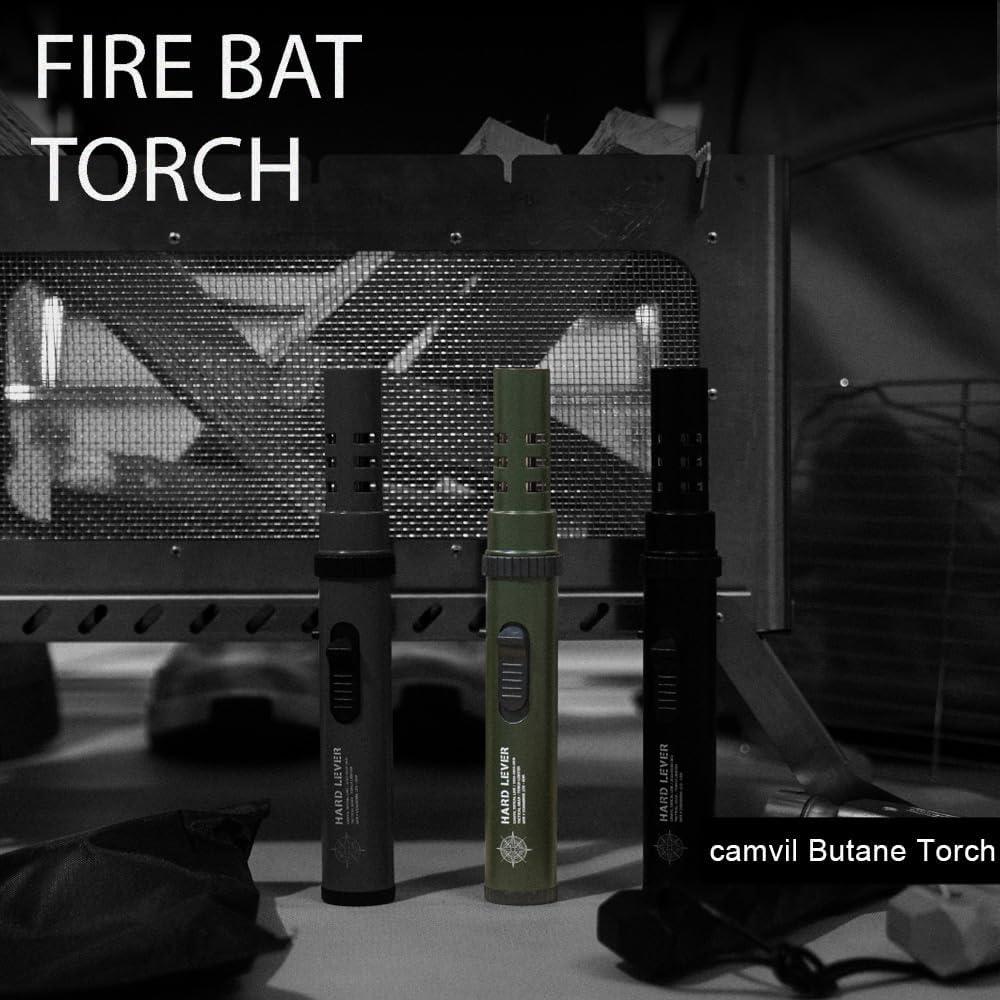 Encendedor de Antorcha Butano CAMVIL Verde Militar 1300°C