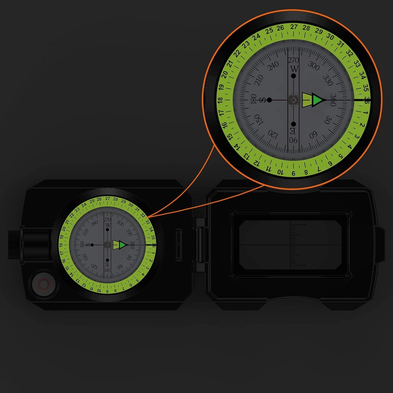 Brújula de Senderismo Proster PST216 IP54 con Clinómetro