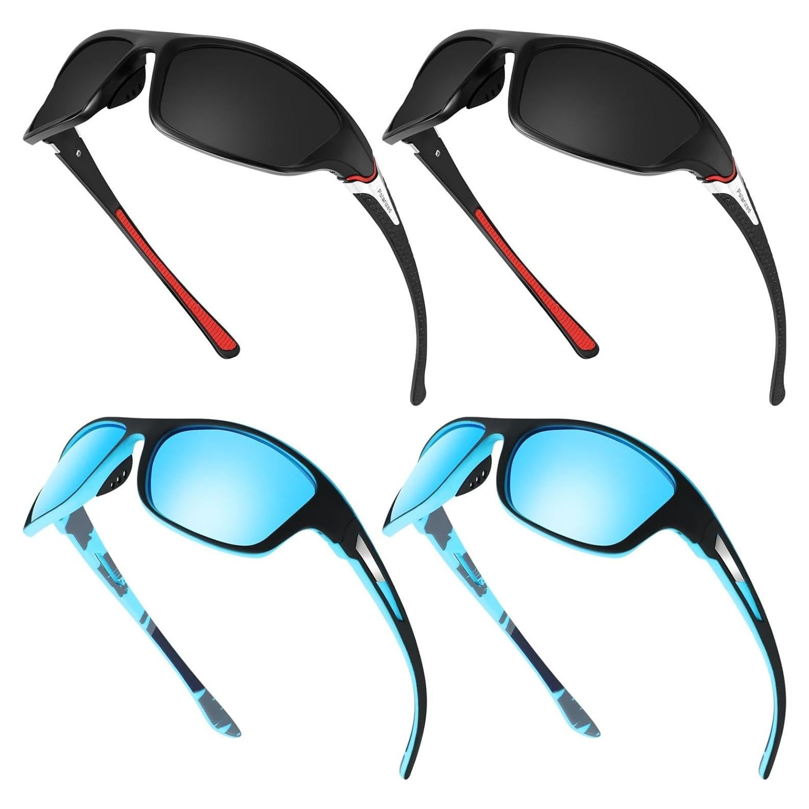 TOODOO 4 Pares de Gafas de Sol Polarizadas UV para Hombres