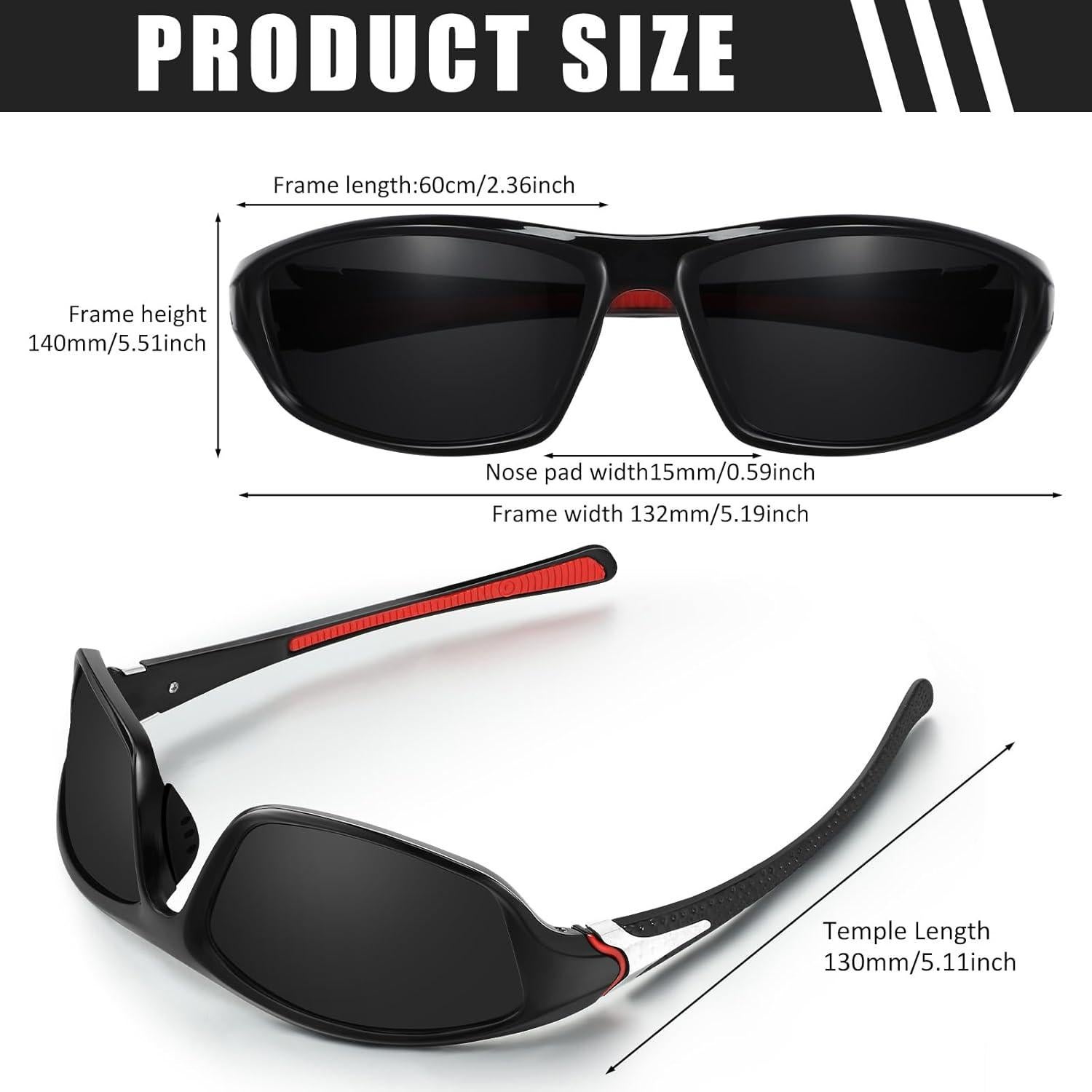 TOODOO 4 Pares de Gafas de Sol Polarizadas UV para Hombres
