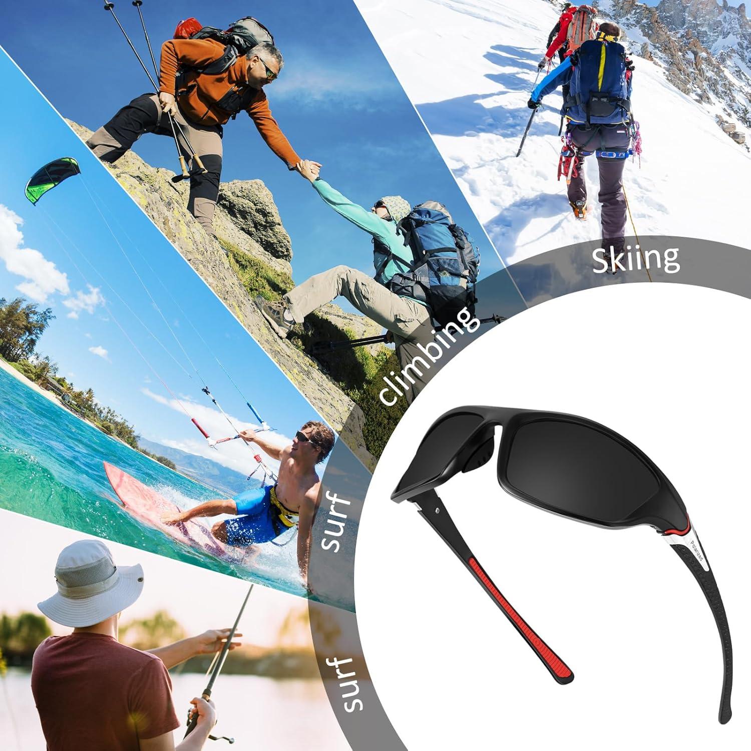 TOODOO 4 Pares de Gafas de Sol Polarizadas UV para Hombres