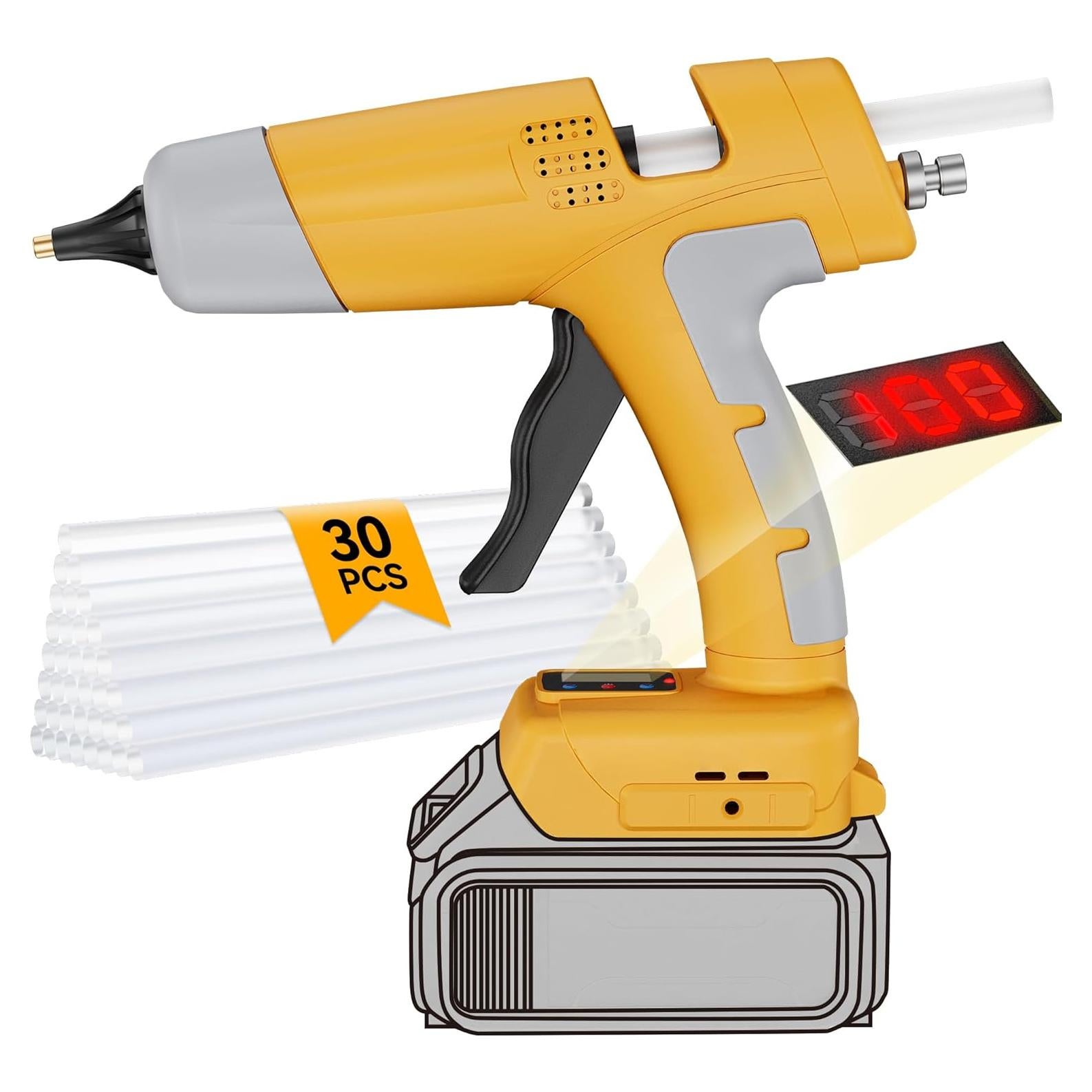 Pistola de Pegamento Caliente Inalámbrica HHieratic 20V