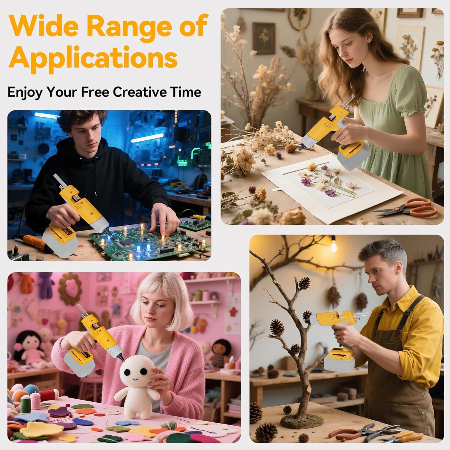 Pistola de Pegamento Caliente Inalámbrica HHieratic 20V