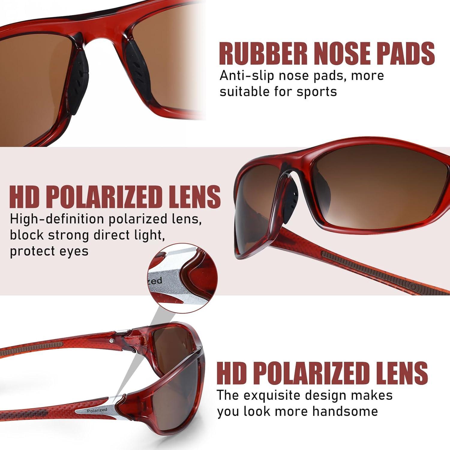 TOODOO 4 Pares Gafas de Sol Polarizadas UV para Hombres
