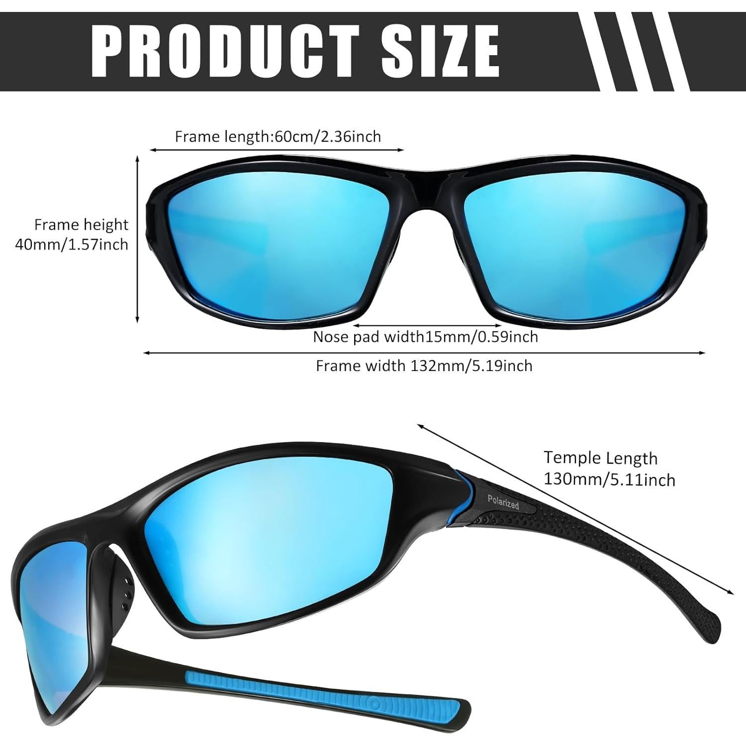 TOODOO 4 Pares Gafas de Sol Polarizadas UV para Hombres