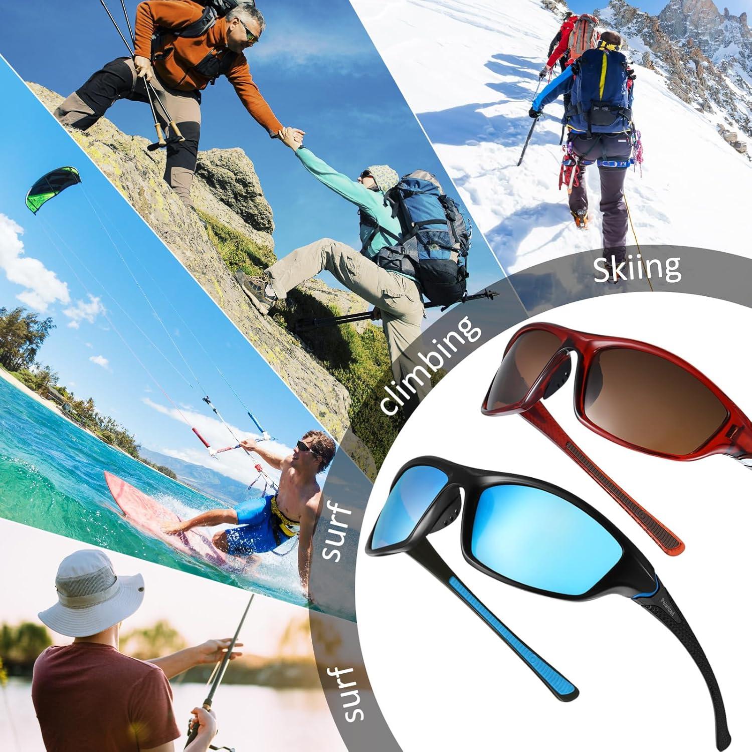 TOODOO 4 Pares Gafas de Sol Polarizadas UV para Hombres