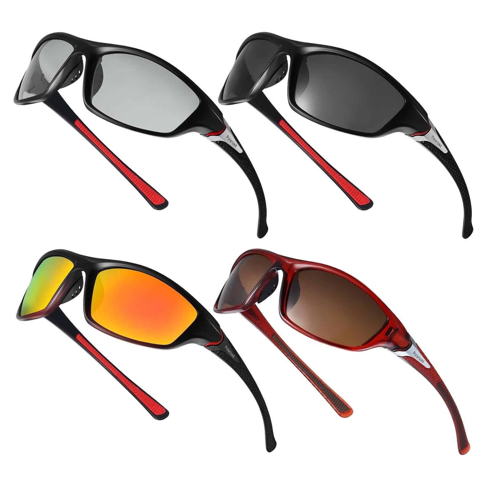 TOODOO 4 Pares de Gafas de Sol Polarizadas UV para Hombres