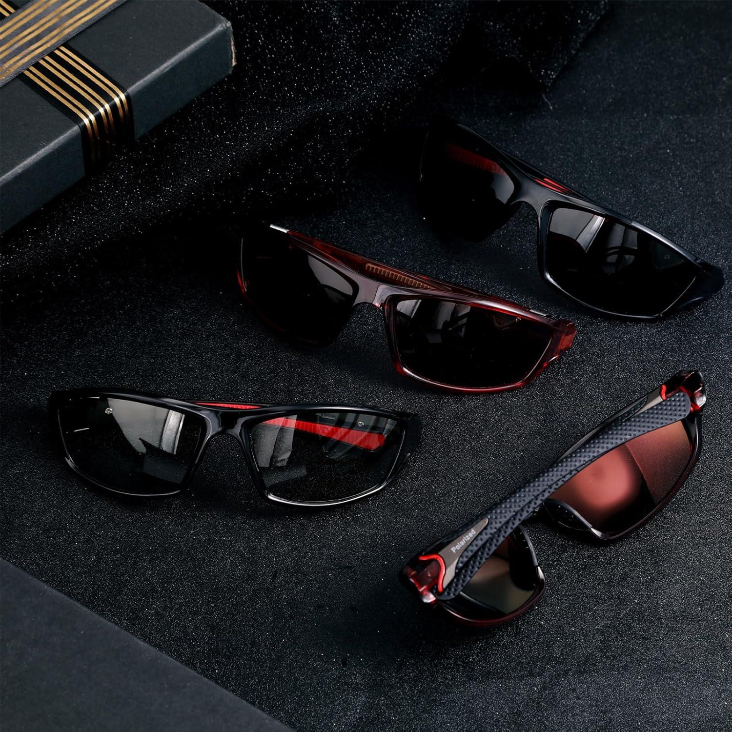 TOODOO 4 Pares de Gafas de Sol Polarizadas UV para Hombres