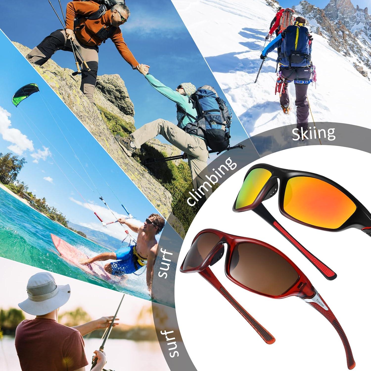 TOODOO 4 Pares de Gafas de Sol Polarizadas UV para Hombres