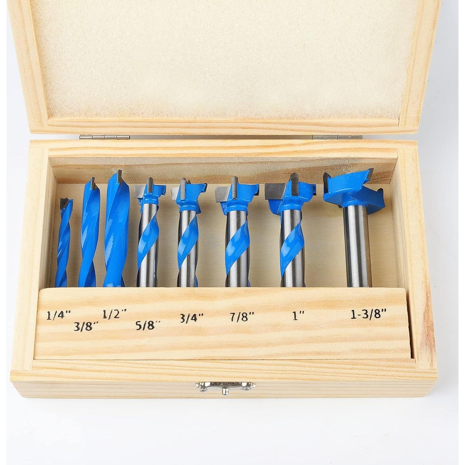 Juego de Brocas Forstner Kowood 8 Piezas Carburo 6.35-34.9mm