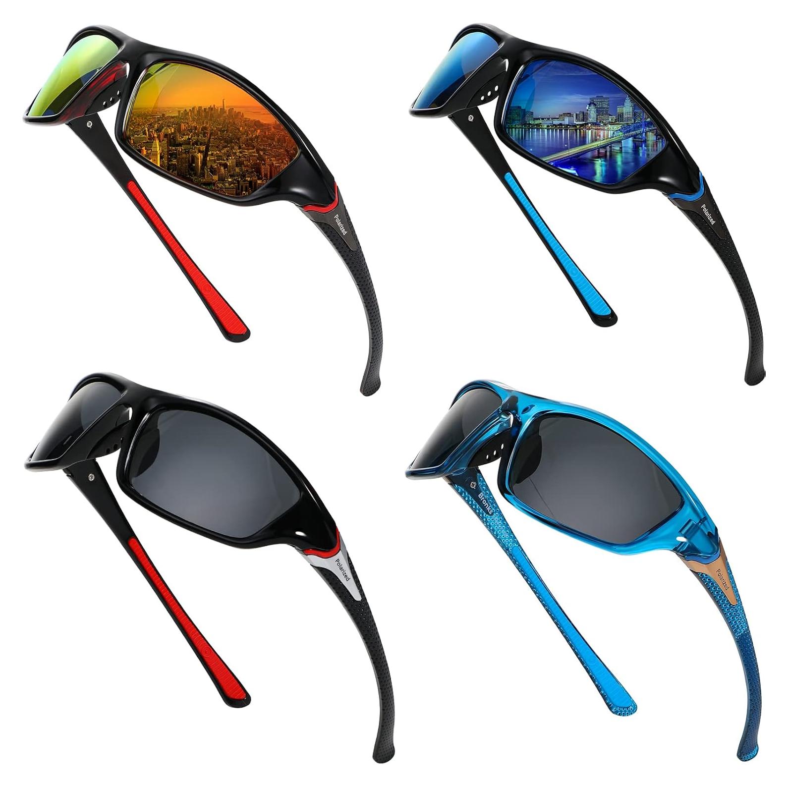 TOODOO 4 Pares de Gafas de Sol Polarizadas UV para Hombres