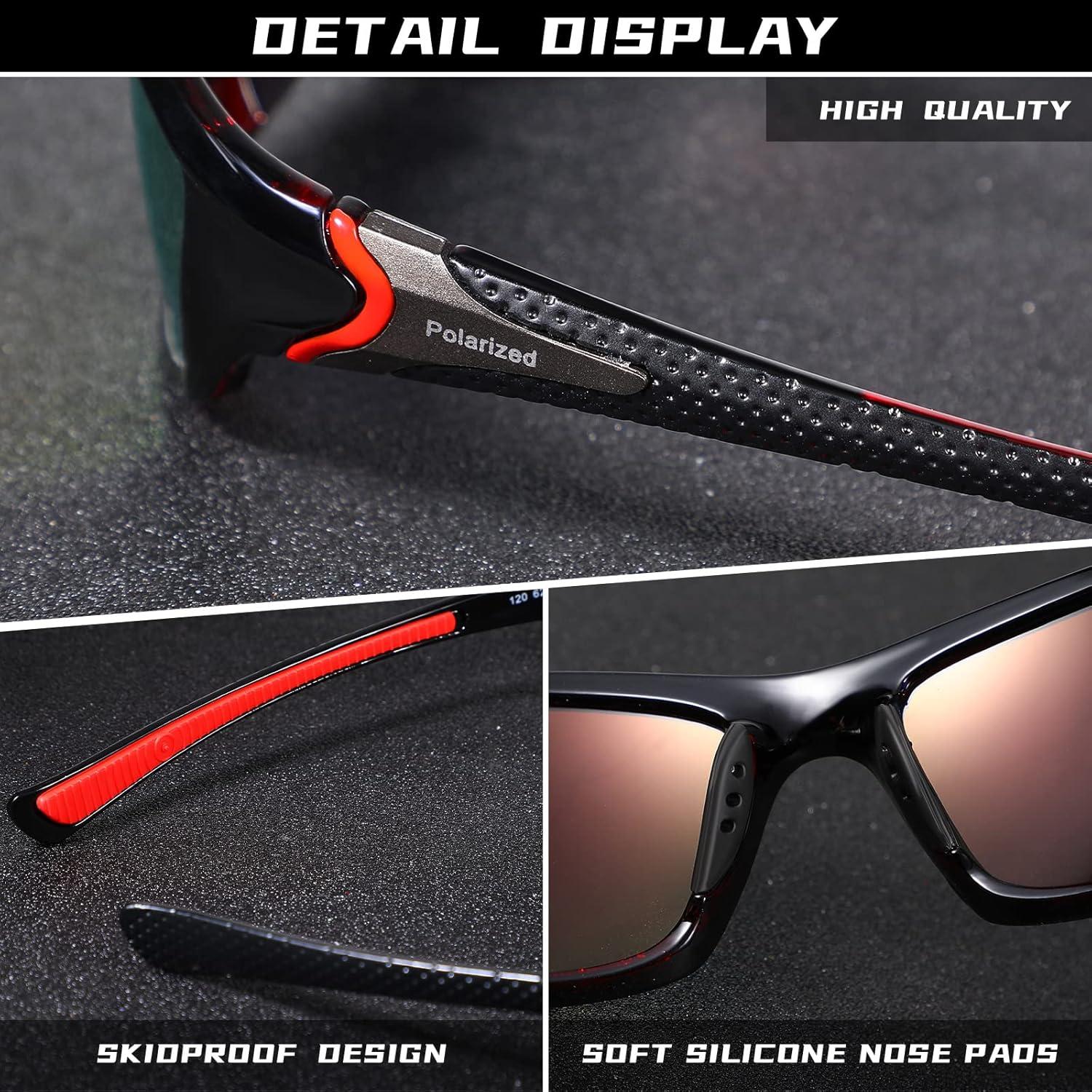 TOODOO 4 Pares de Gafas de Sol Polarizadas UV para Hombres