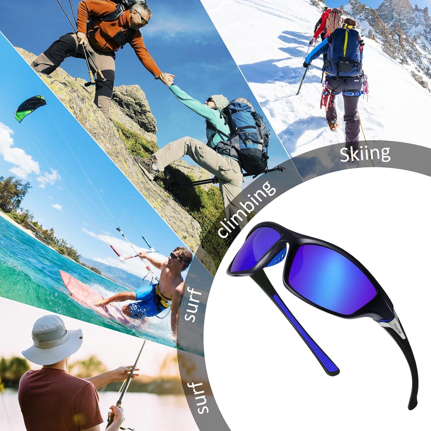 TOODOO 4 Pares Gafas de Sol Polarizadas UV para Hombres