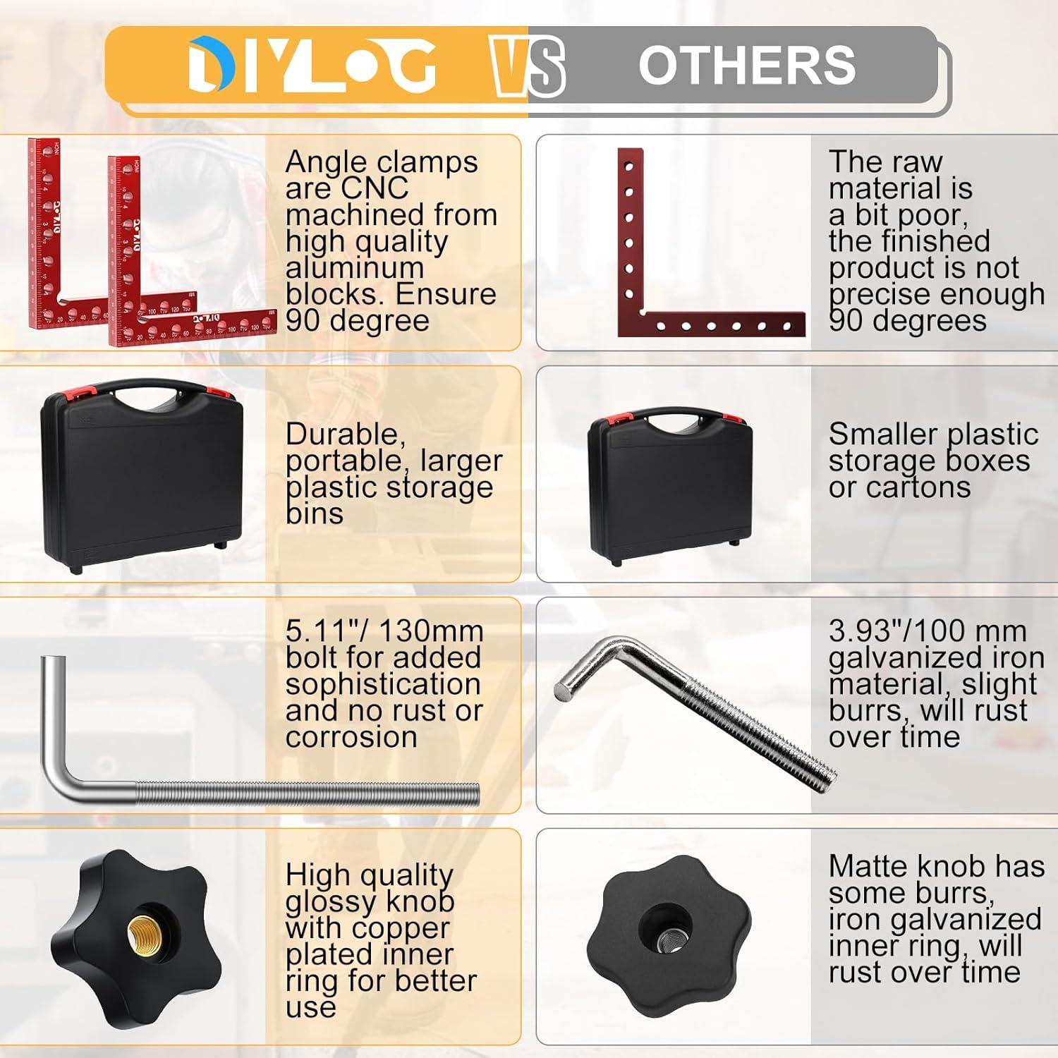 Abrazadera de Esquina 90 Grados Diylog - Paquete de 4, Aluminio