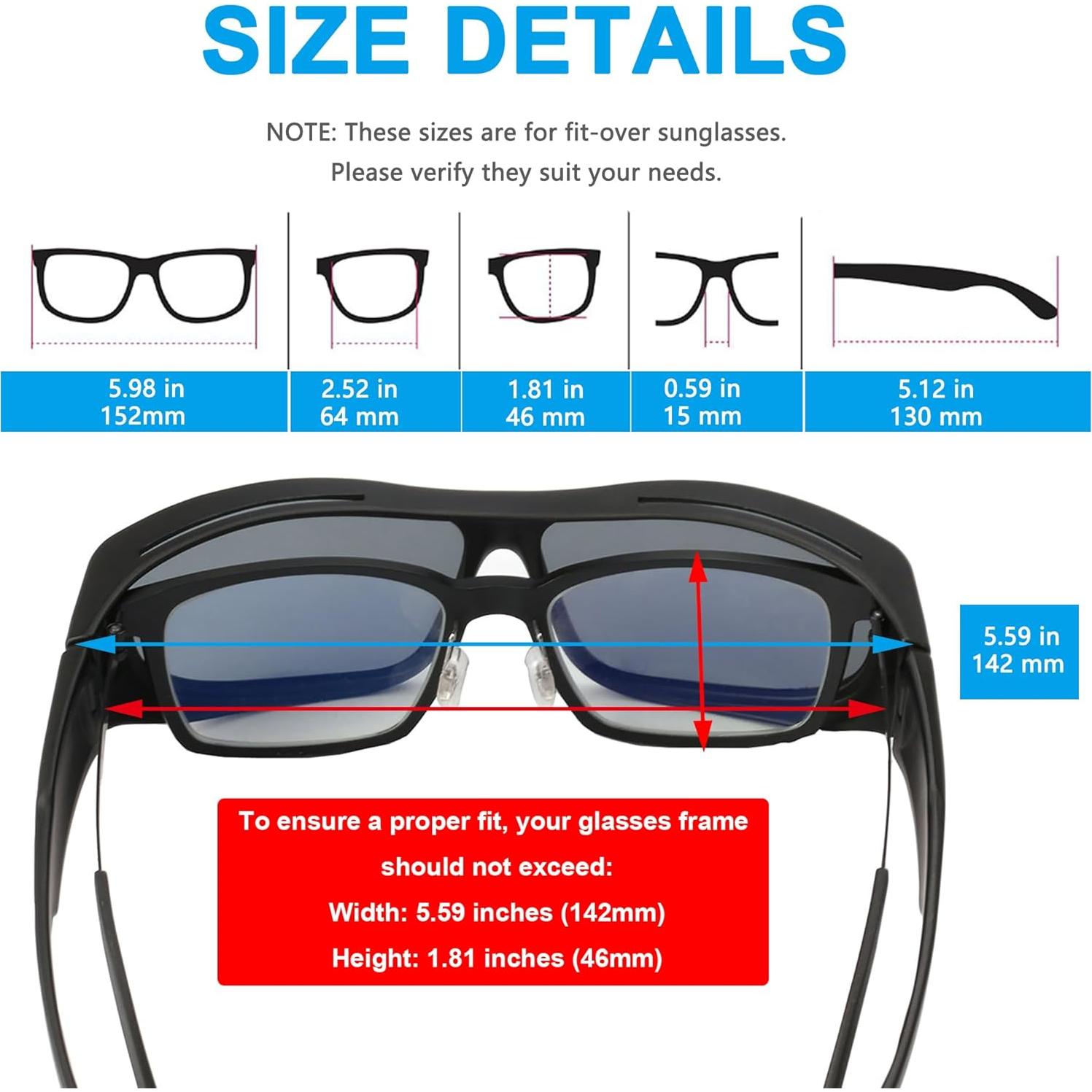 Gafas de sol JIANGTUN Fit Over UV400 Polarizadas Marco Negro