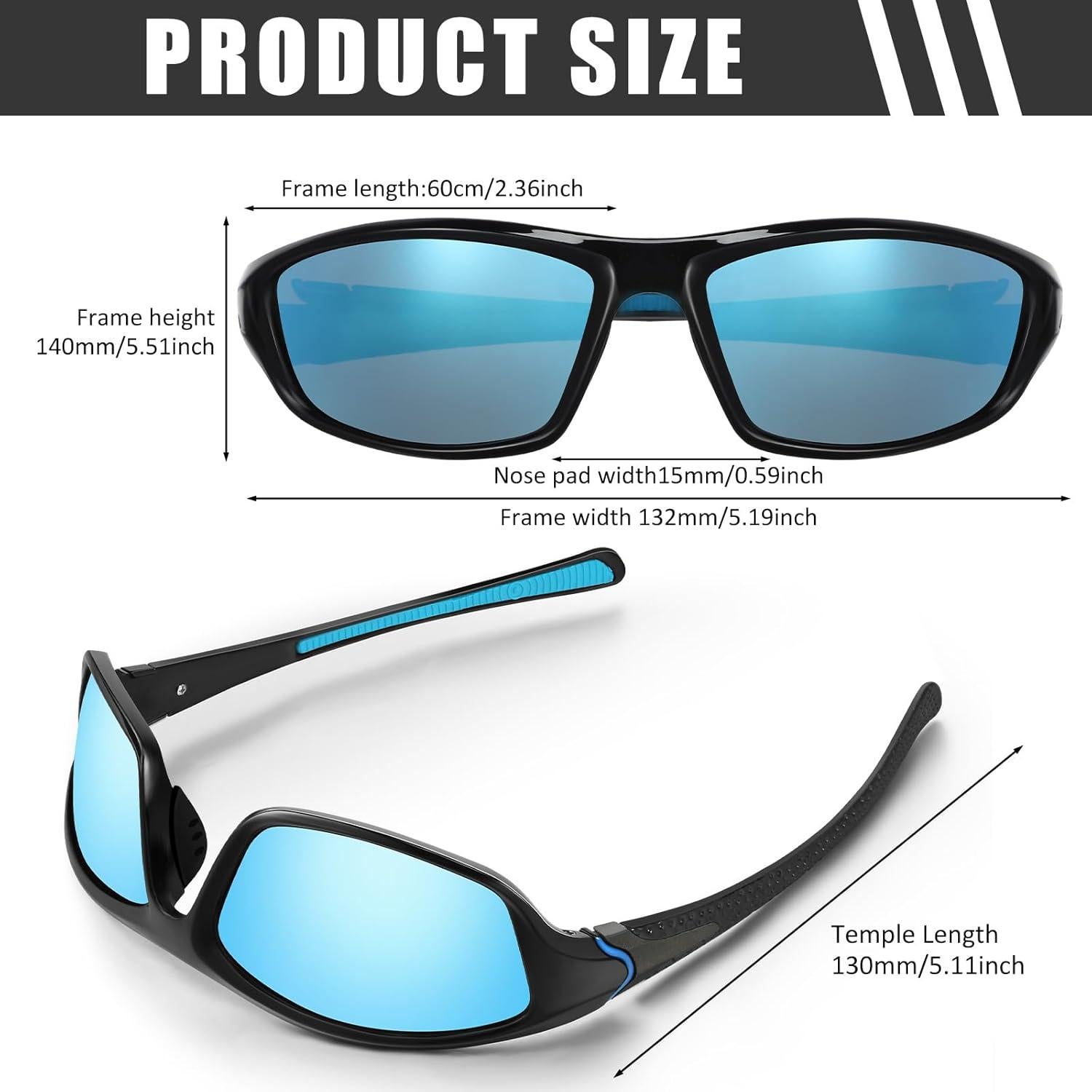 TOODOO 4 Pares Gafas de Sol Polarizadas UV para Hombres