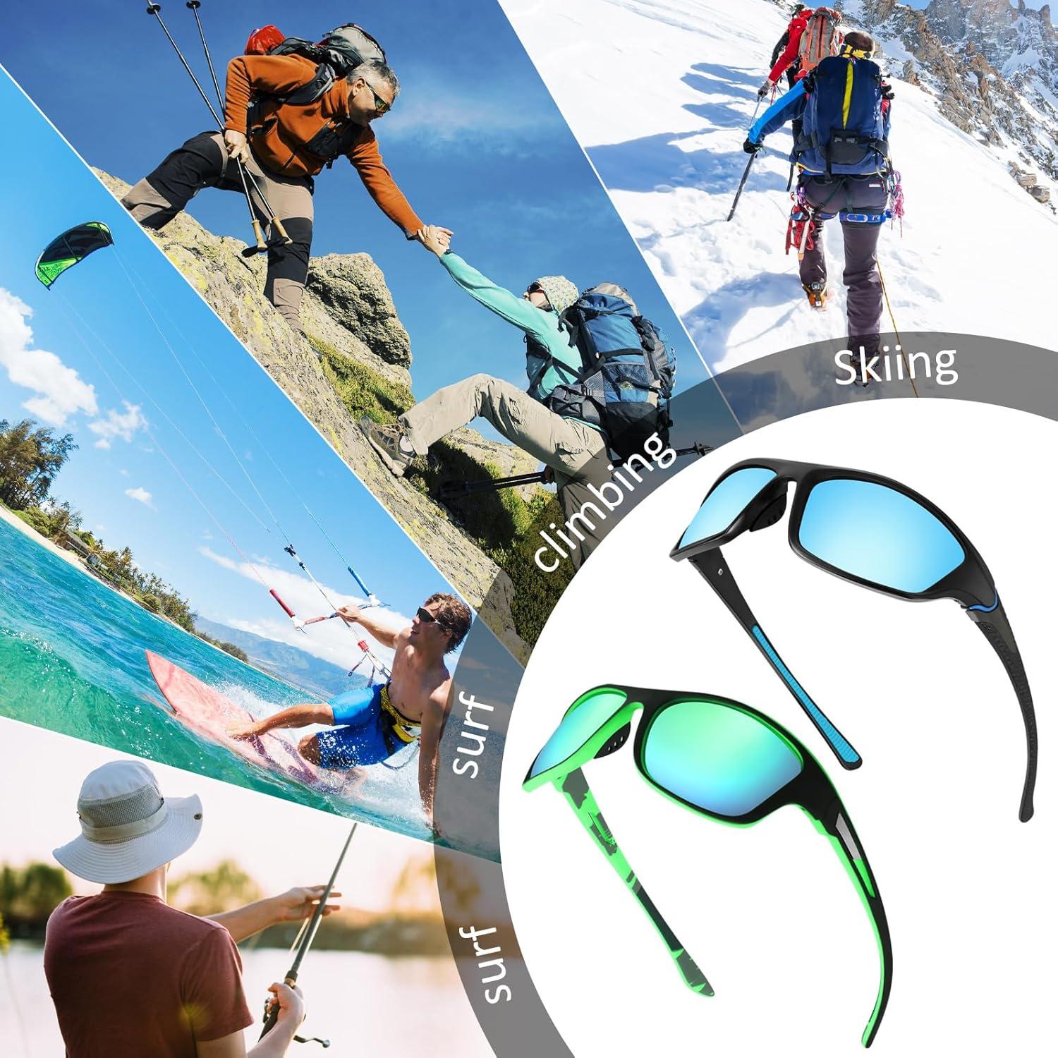 TOODOO 4 Pares Gafas de Sol Polarizadas UV para Hombres