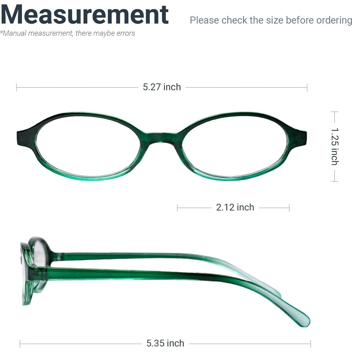 Gafas Retro Ovaladas Anti Luz Azul Verde Degradado Unisex