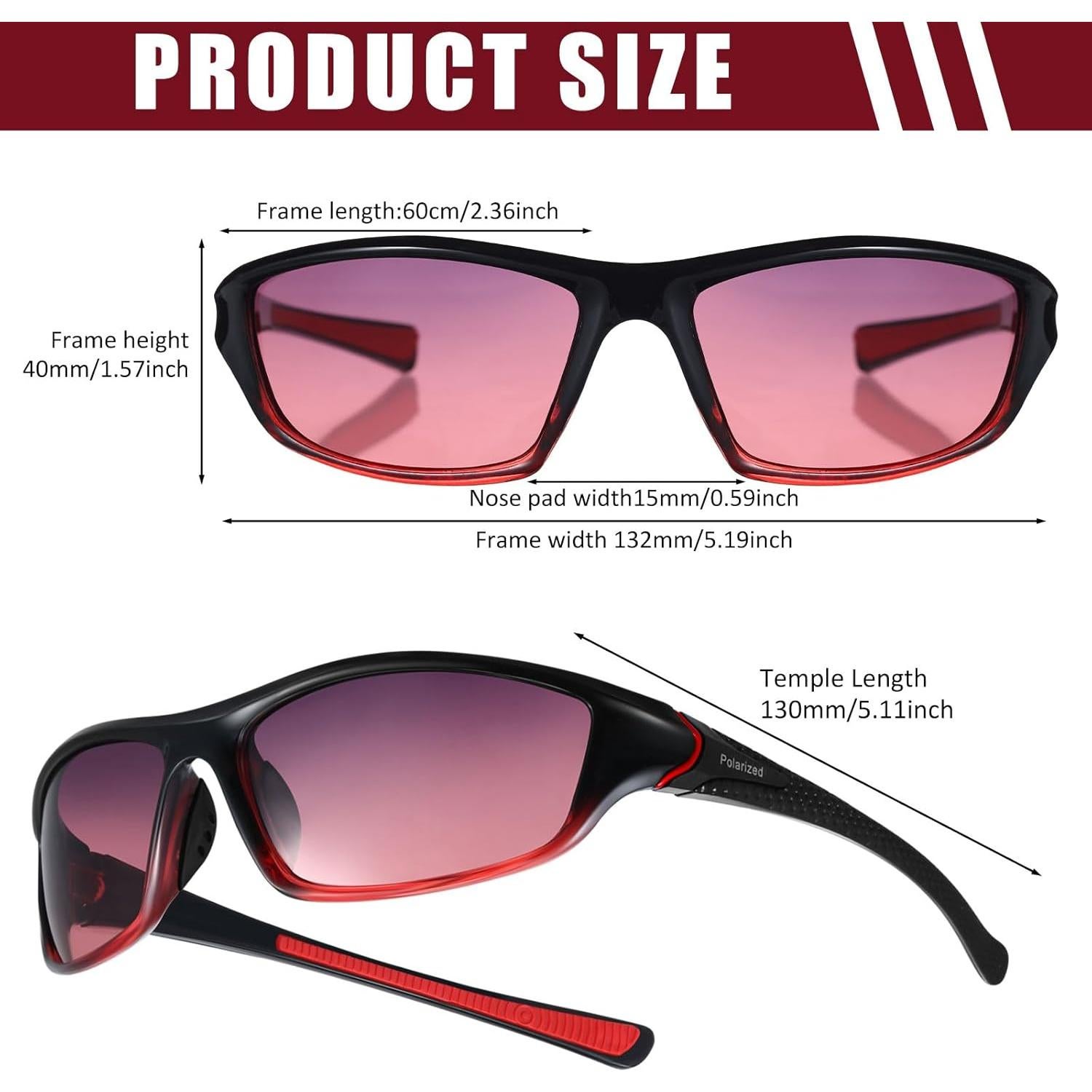 TOODOO 4 Pares Gafas de Sol Polarizadas UV para Hombres