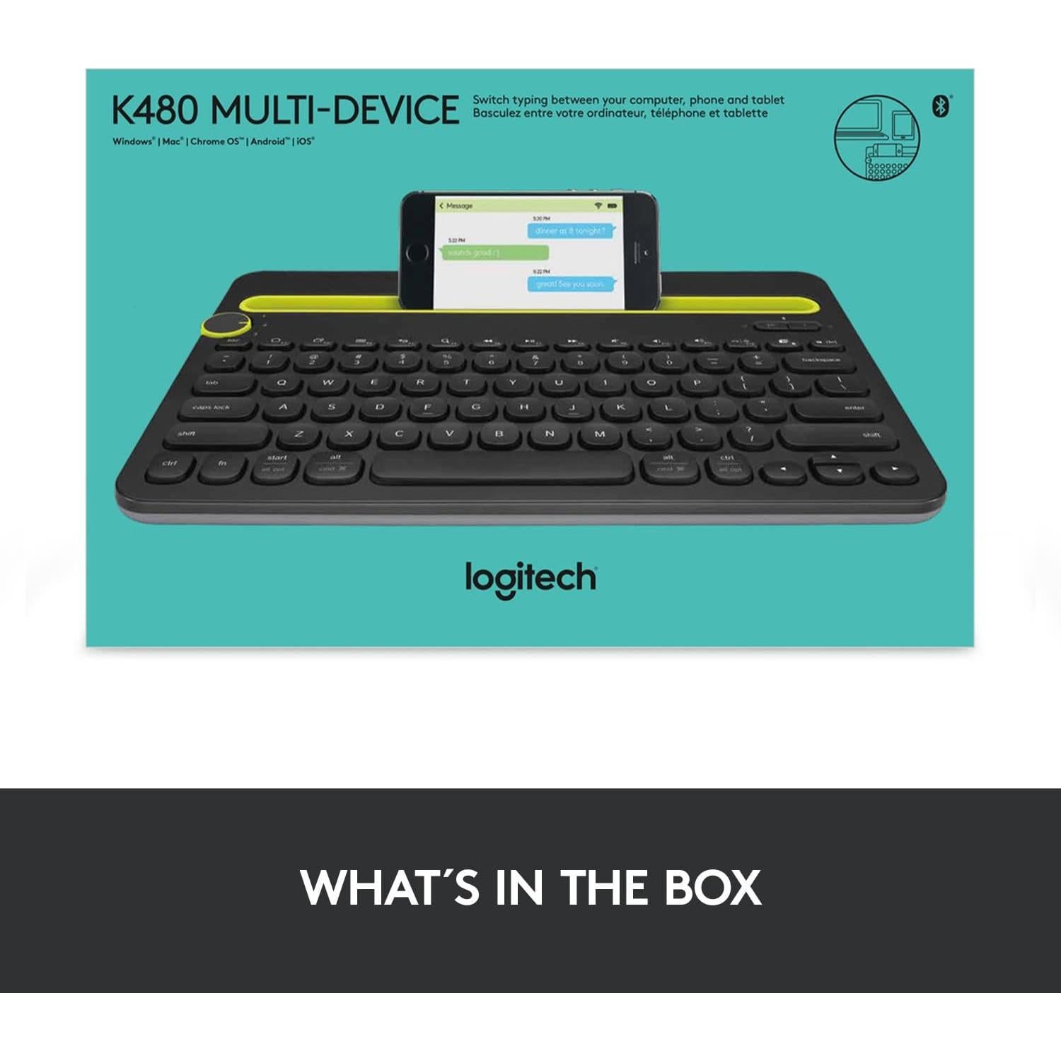 Teclado Bluetooth Multi-Dispositivo Logitech K480 - Negro