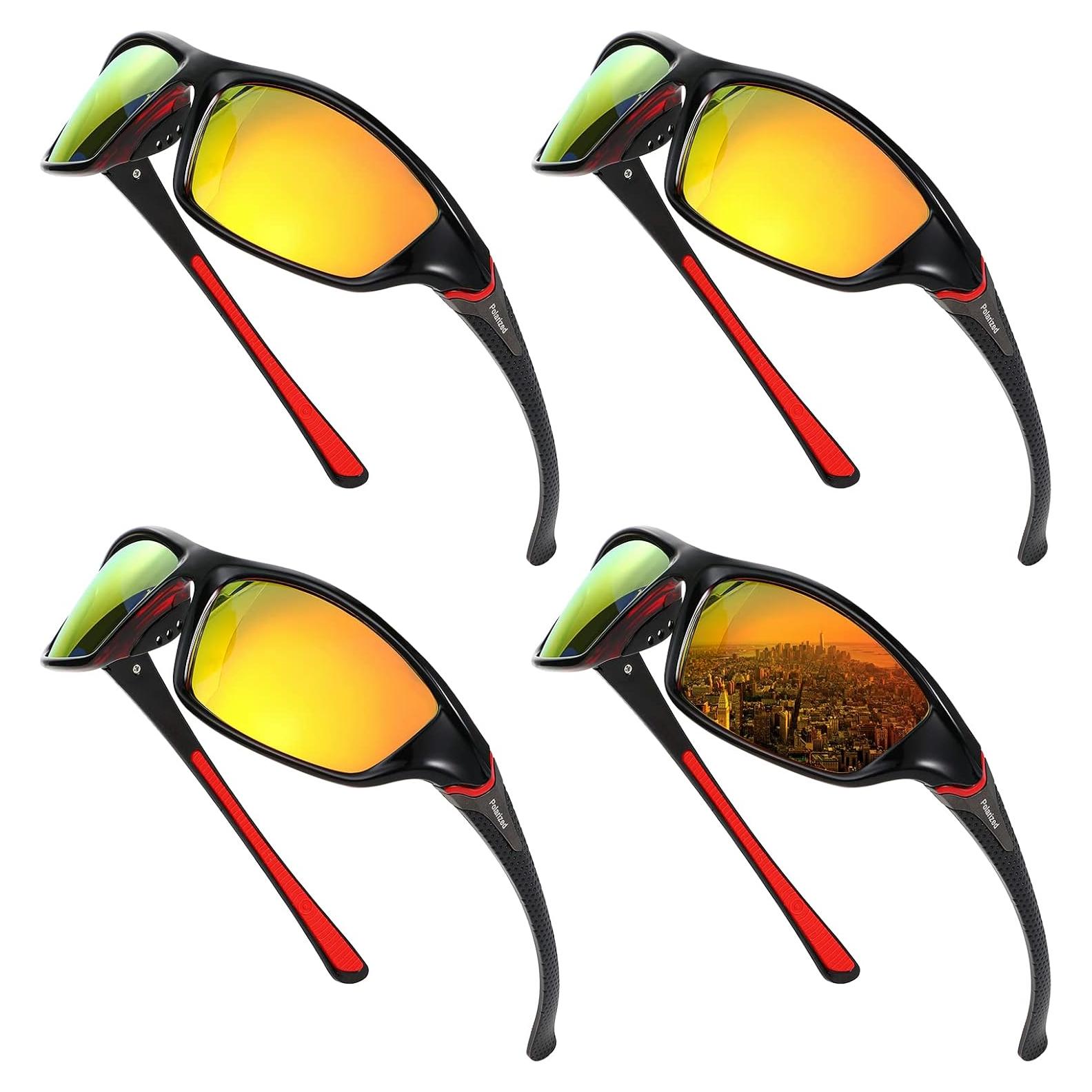 TOODOO 4 Pares de Gafas de Sol Polarizadas UV para Hombres