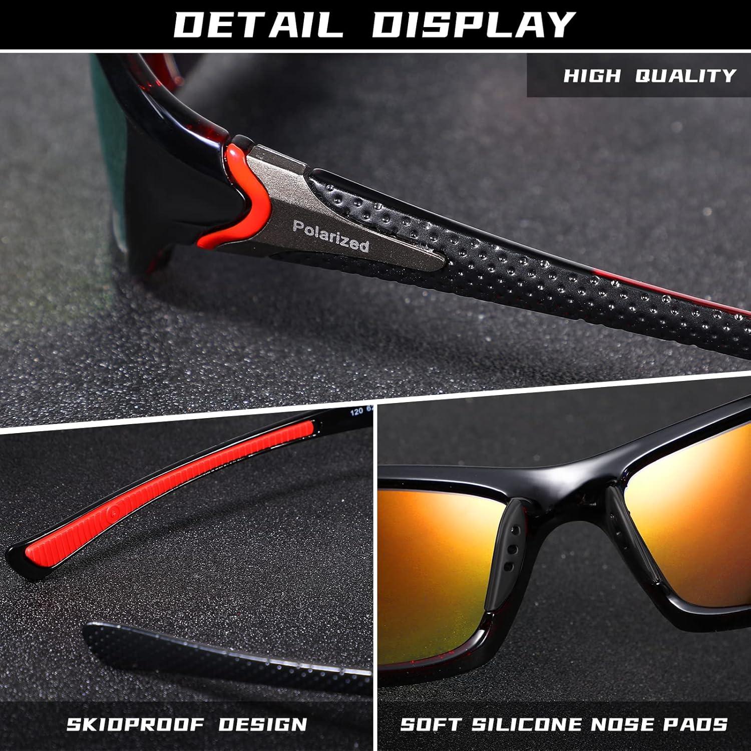 TOODOO 4 Pares de Gafas de Sol Polarizadas UV para Hombres