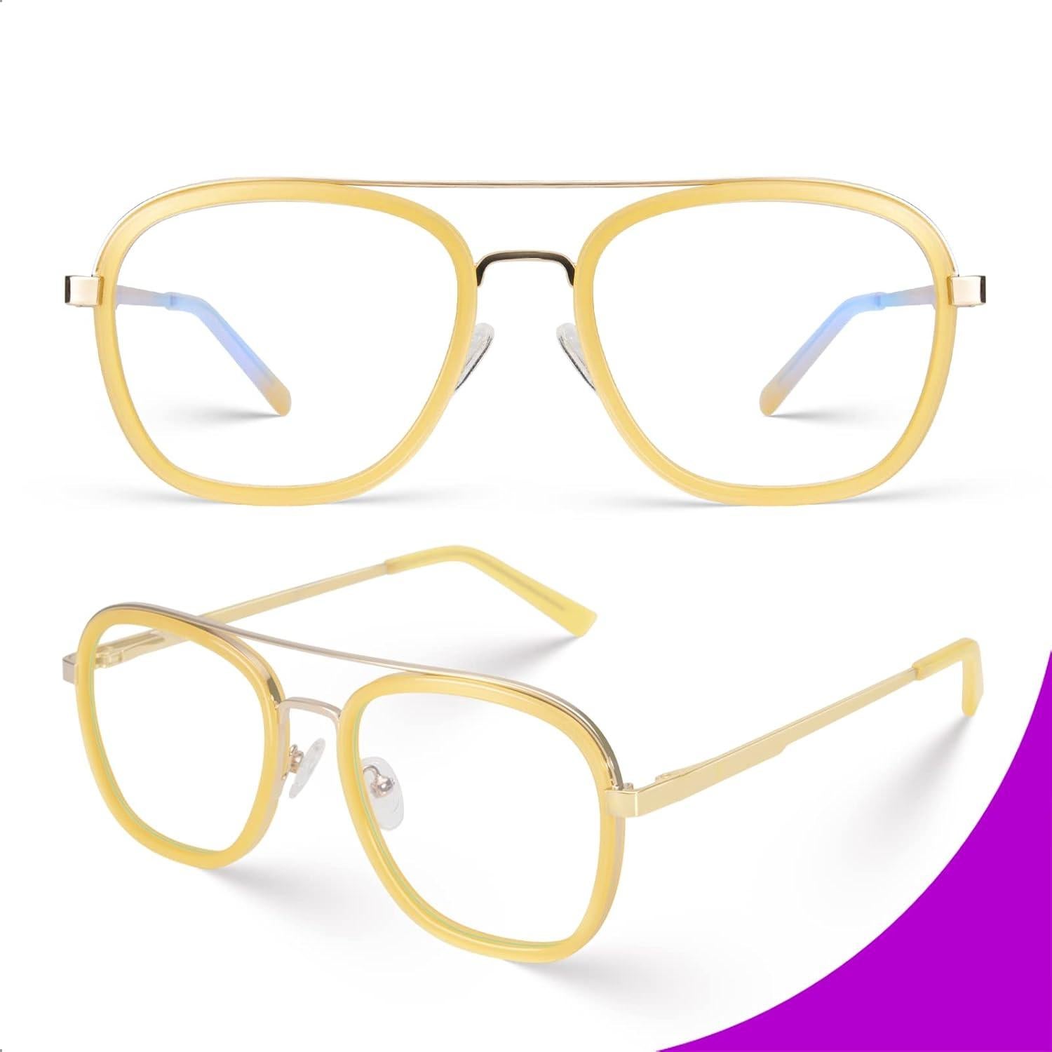 Gafas de bloqueo luz azul VISOONE marco metal acetato