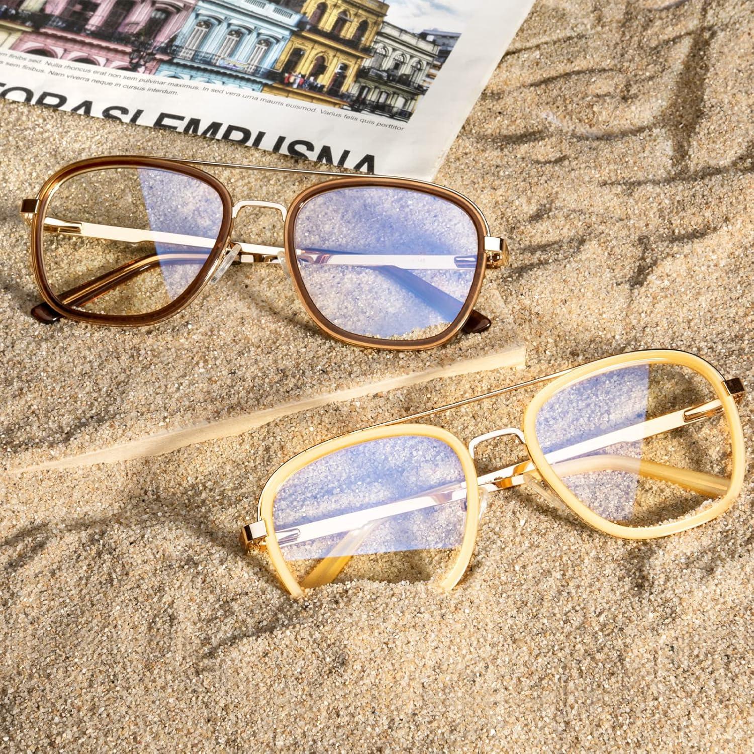 Gafas de bloqueo luz azul VISOONE marco metal acetato