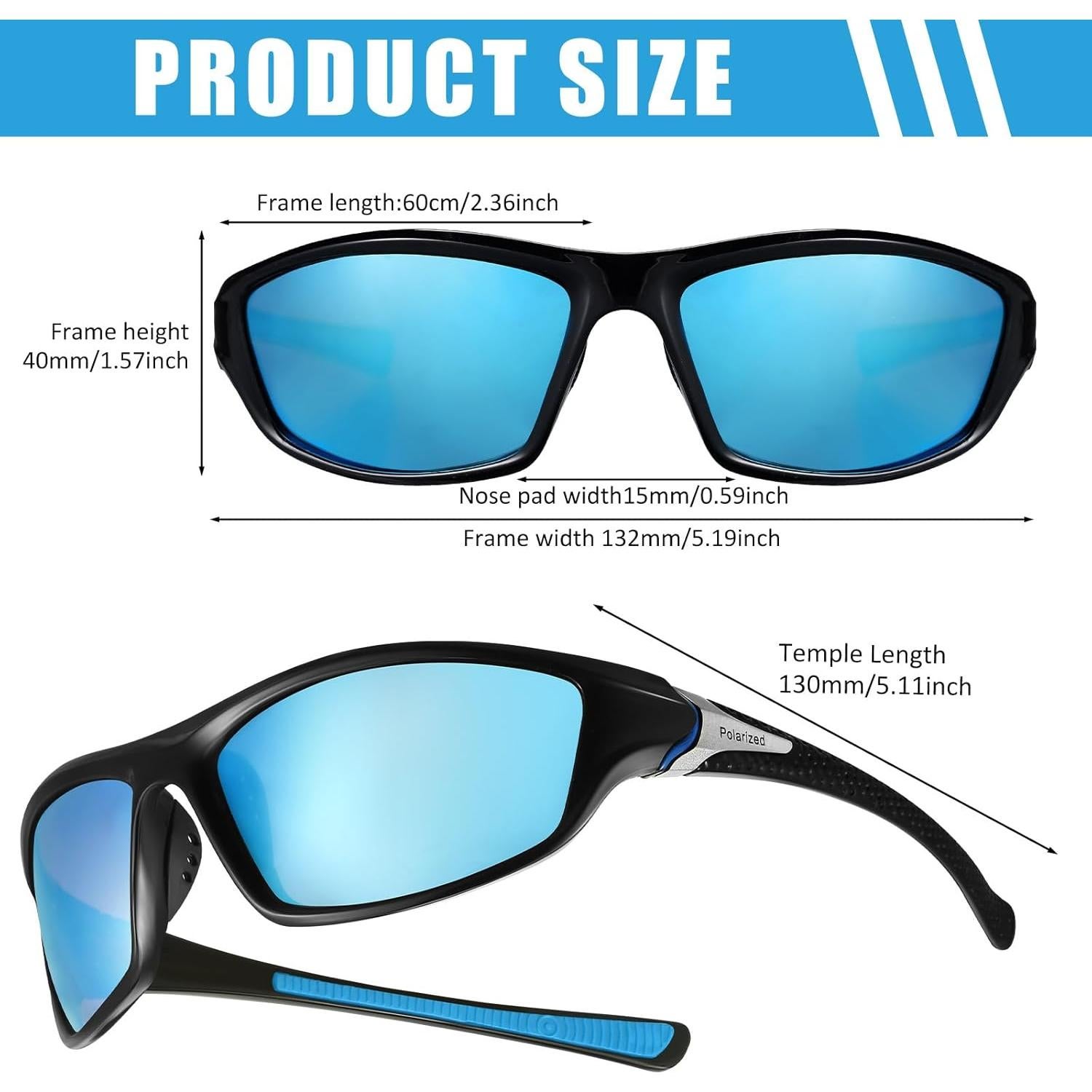TOODOO 4 Pares Gafas de Sol Polarizadas UV para Hombres