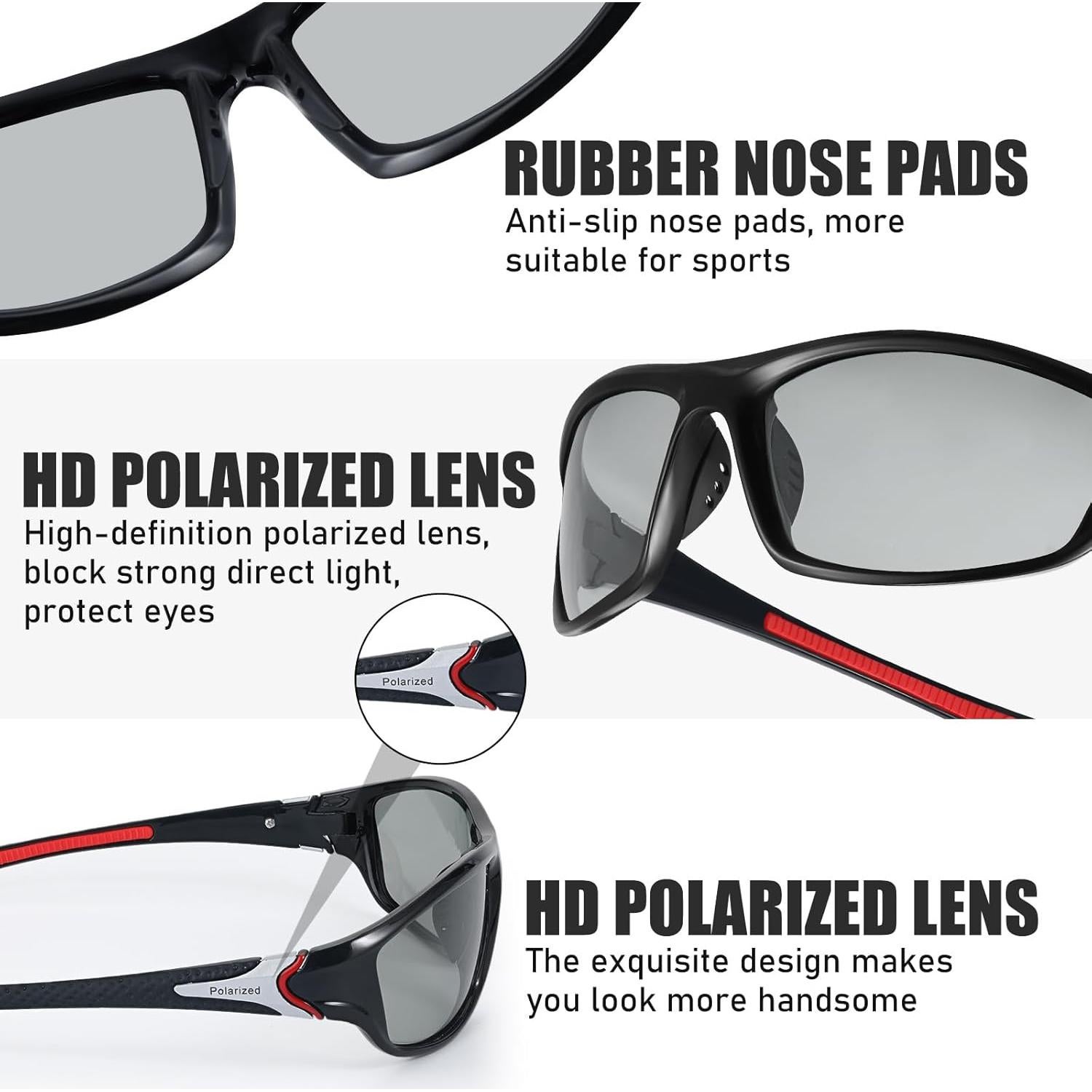 TOODOO 4 Pares Gafas de Sol Polarizadas UV para Hombres