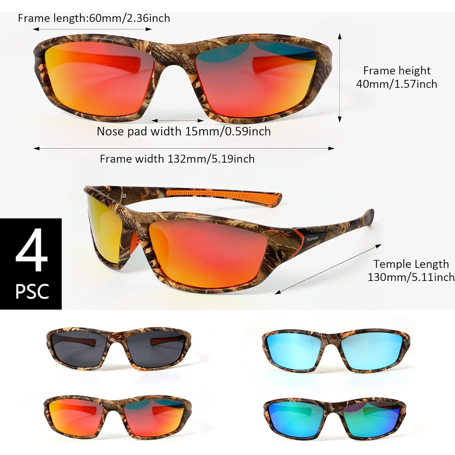 TOODOO 4 Pares Gafas de Sol Polarizadas UV para Hombres