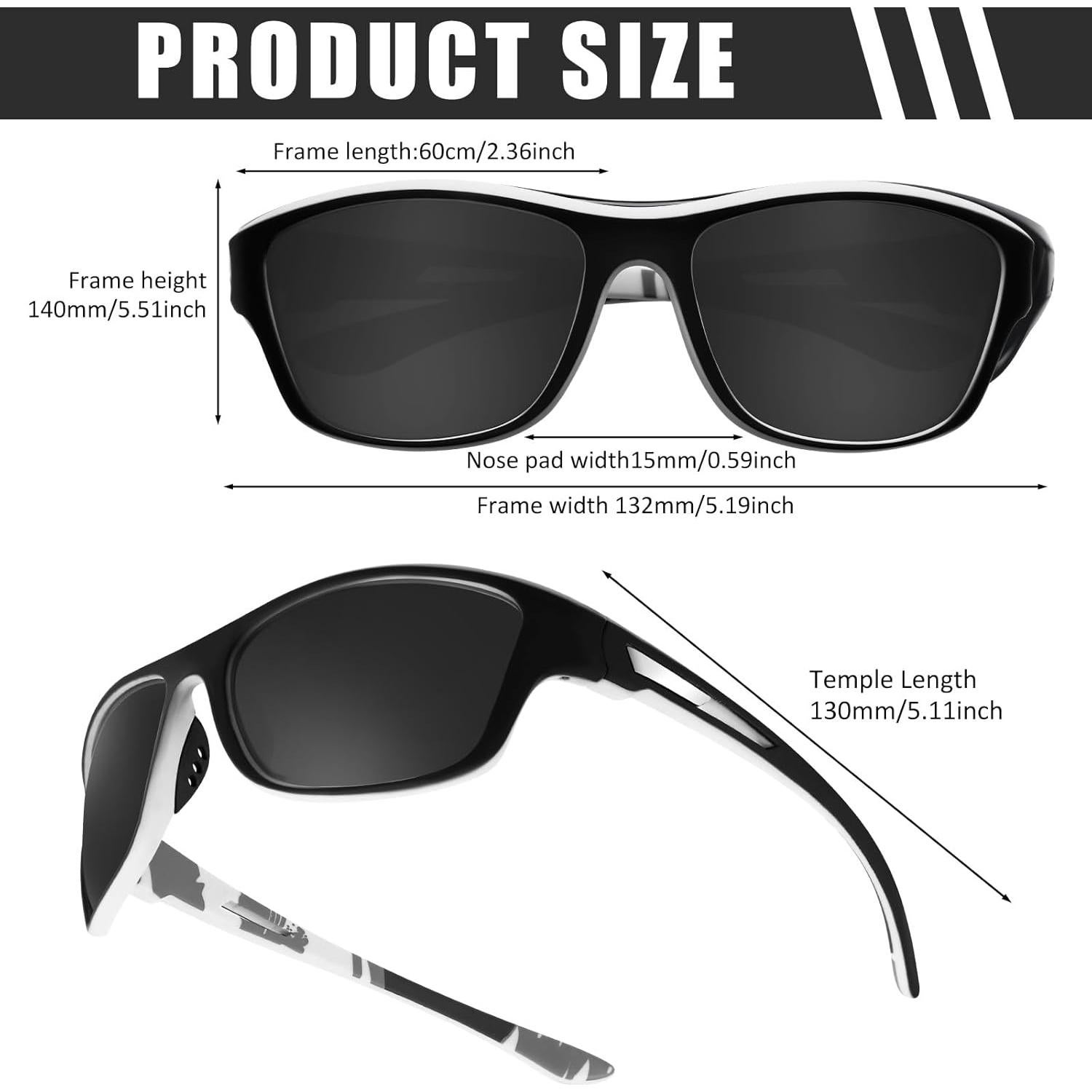 TOODOO 4 Pares Gafas de Sol Polarizadas UV para Hombres