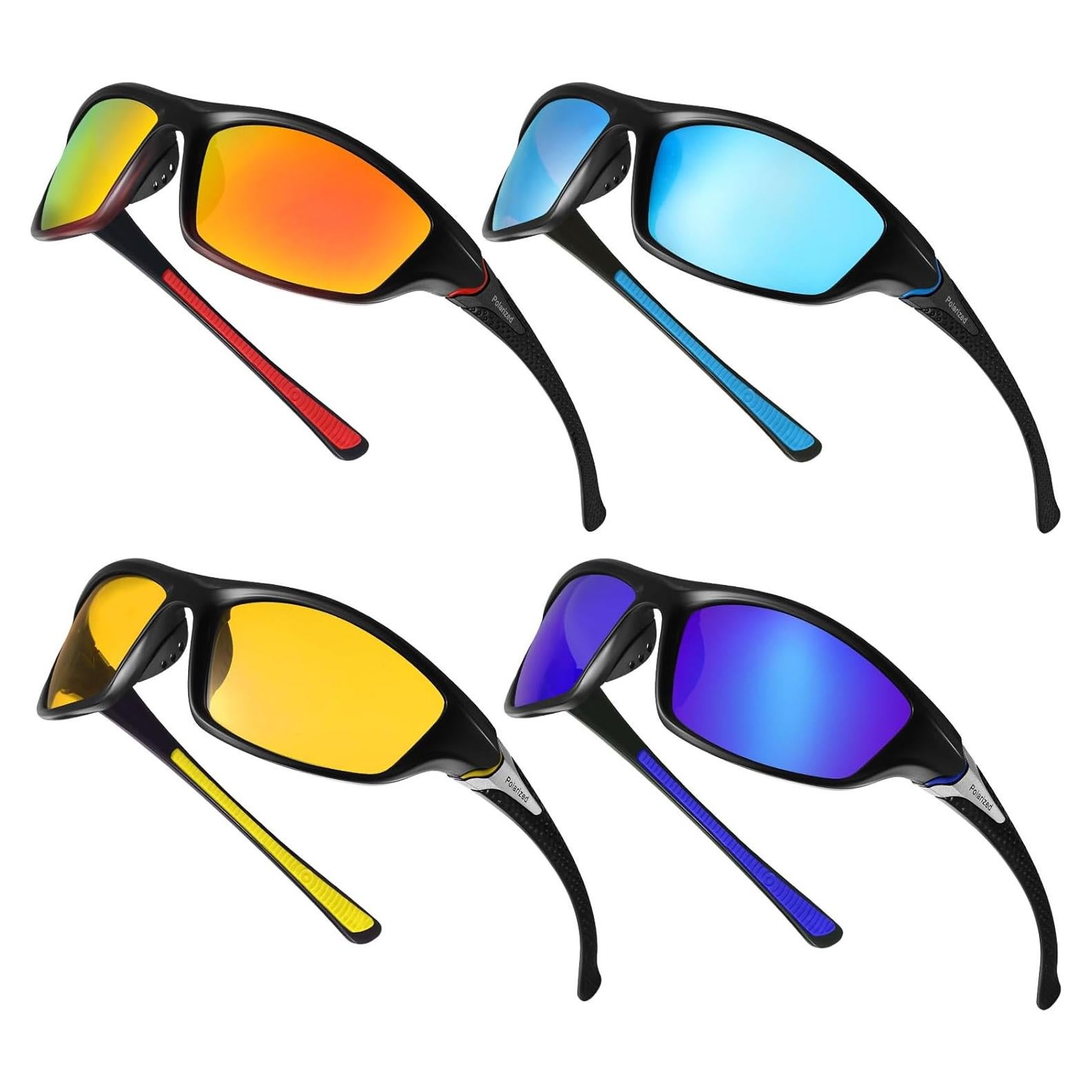 TOODOO 4 Pares Gafas de Sol Polarizadas UV para Hombres