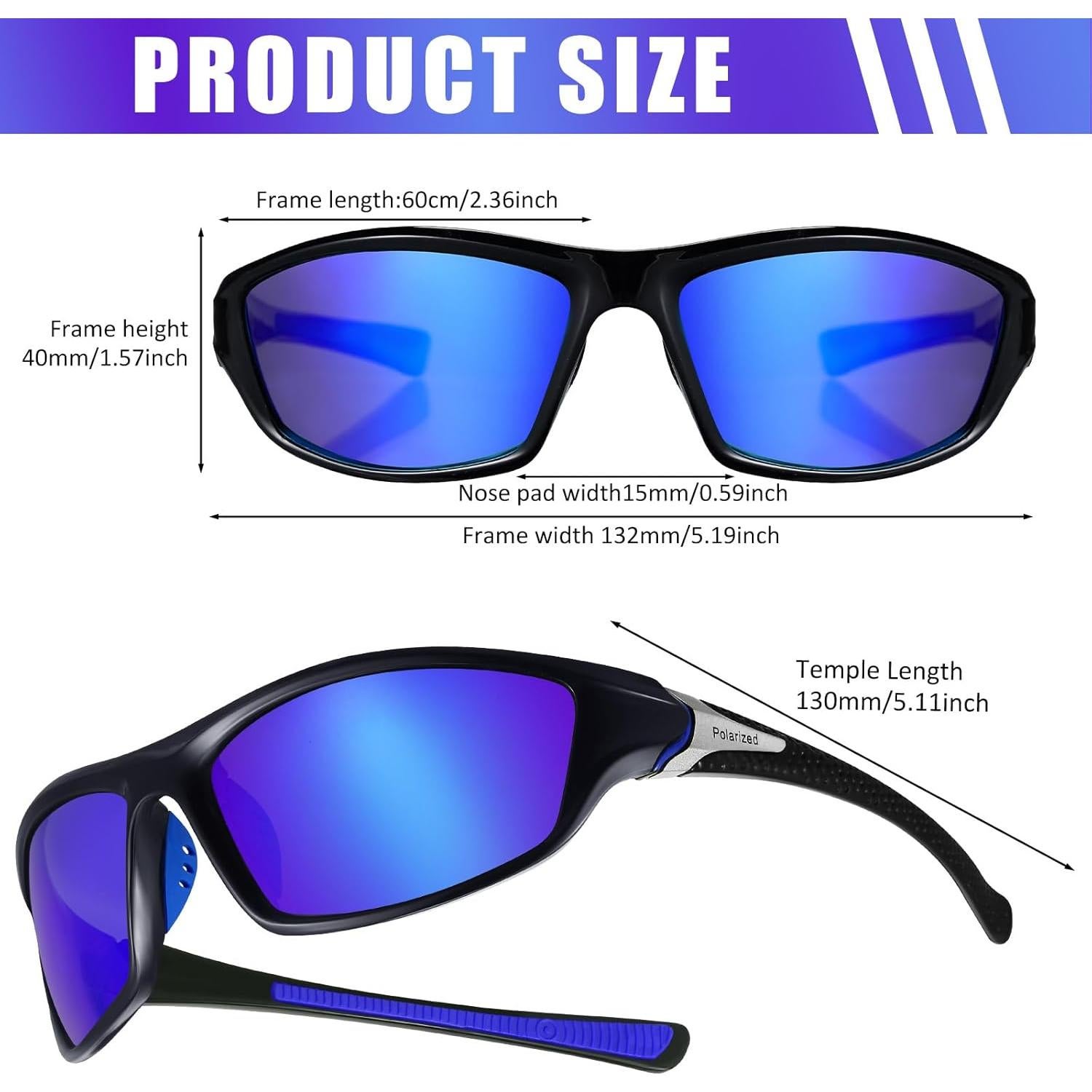 TOODOO 4 Pares Gafas de Sol Polarizadas UV para Hombres