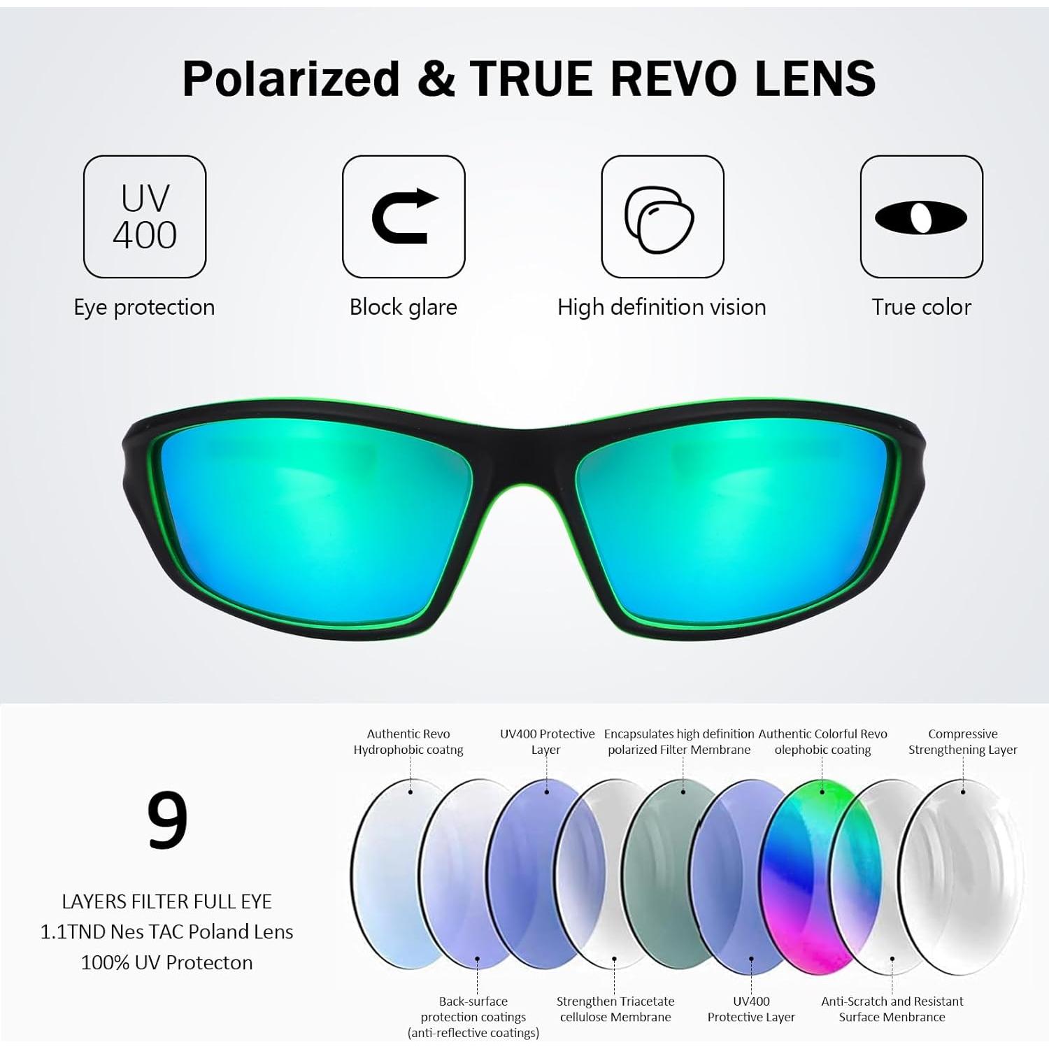 TOODOO 4 Pares Gafas de Sol Polarizadas UV para Hombres