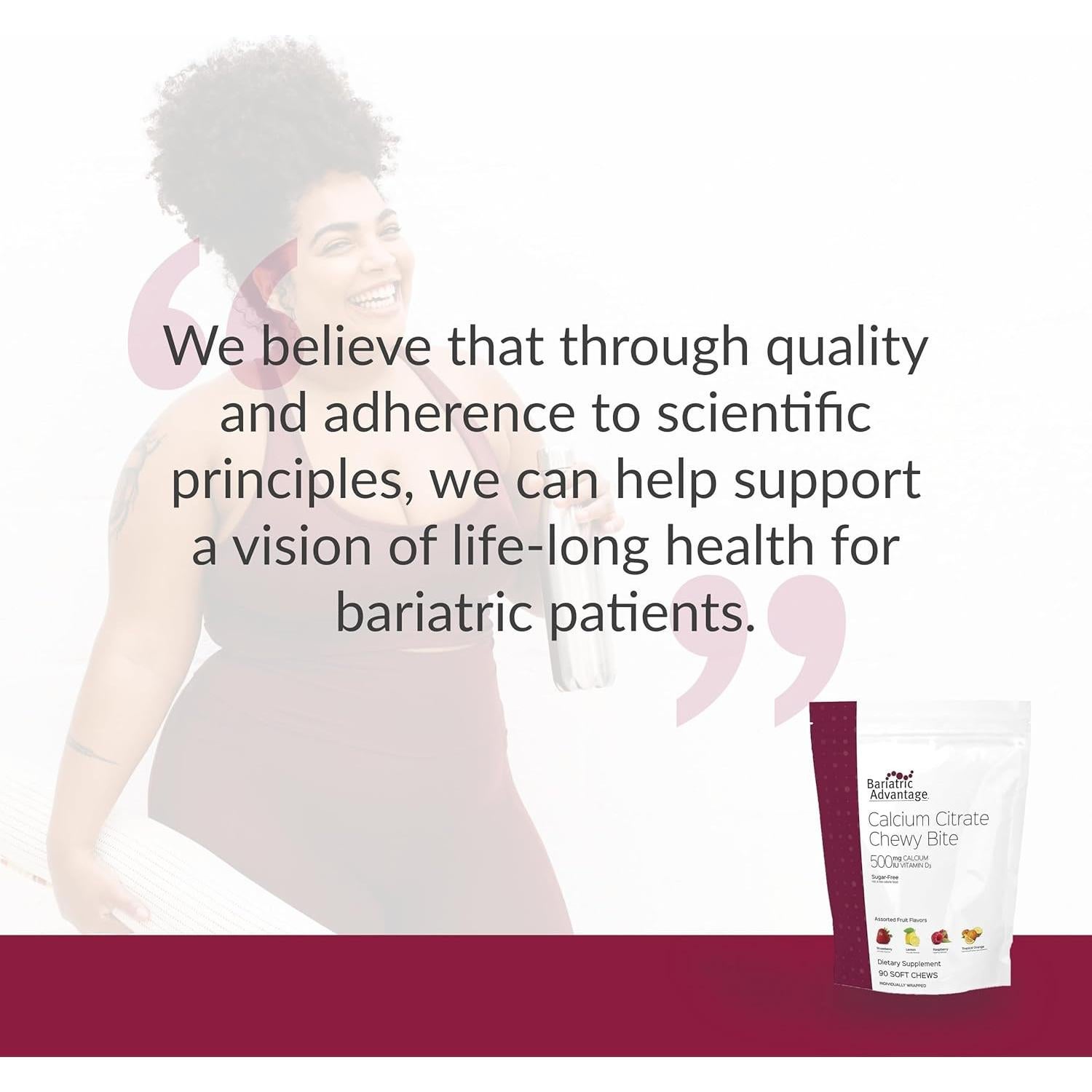 Bocados Masticables de Calcio Bariatric Advantage 500 mg - Frutas Variadas - 90 Unidades