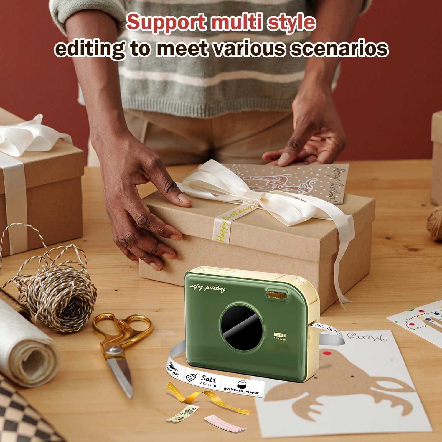 Phomemo Label Printer, A30 Label Maker Machine with Waterproof Labels, Mini Bluetooth Wireless Portable Small Label Maker, Mini Sticker Printer Rechargeable for Christmas Decorations, Cloth Name Tag