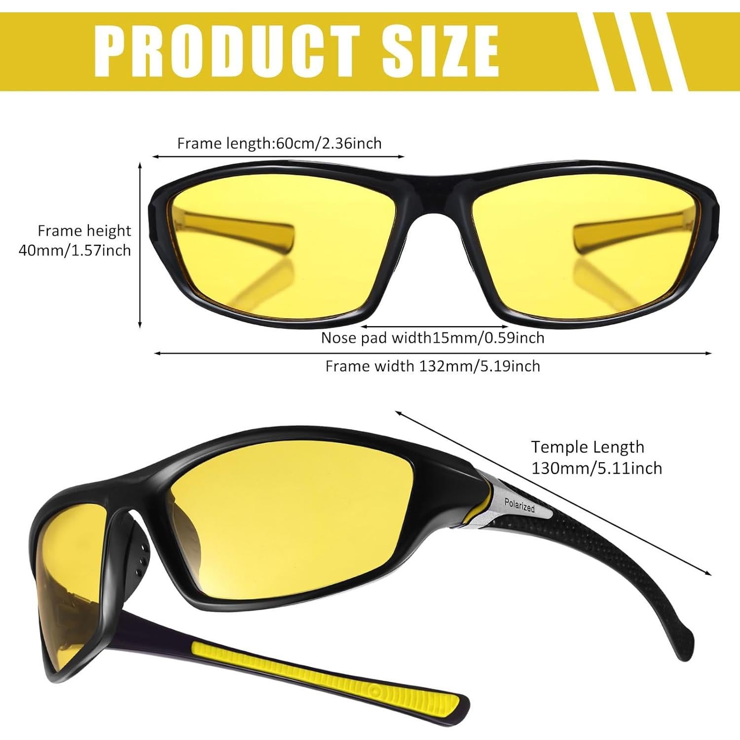 TOODOO 4 Pares Gafas de Sol Polarizadas UV para Hombres