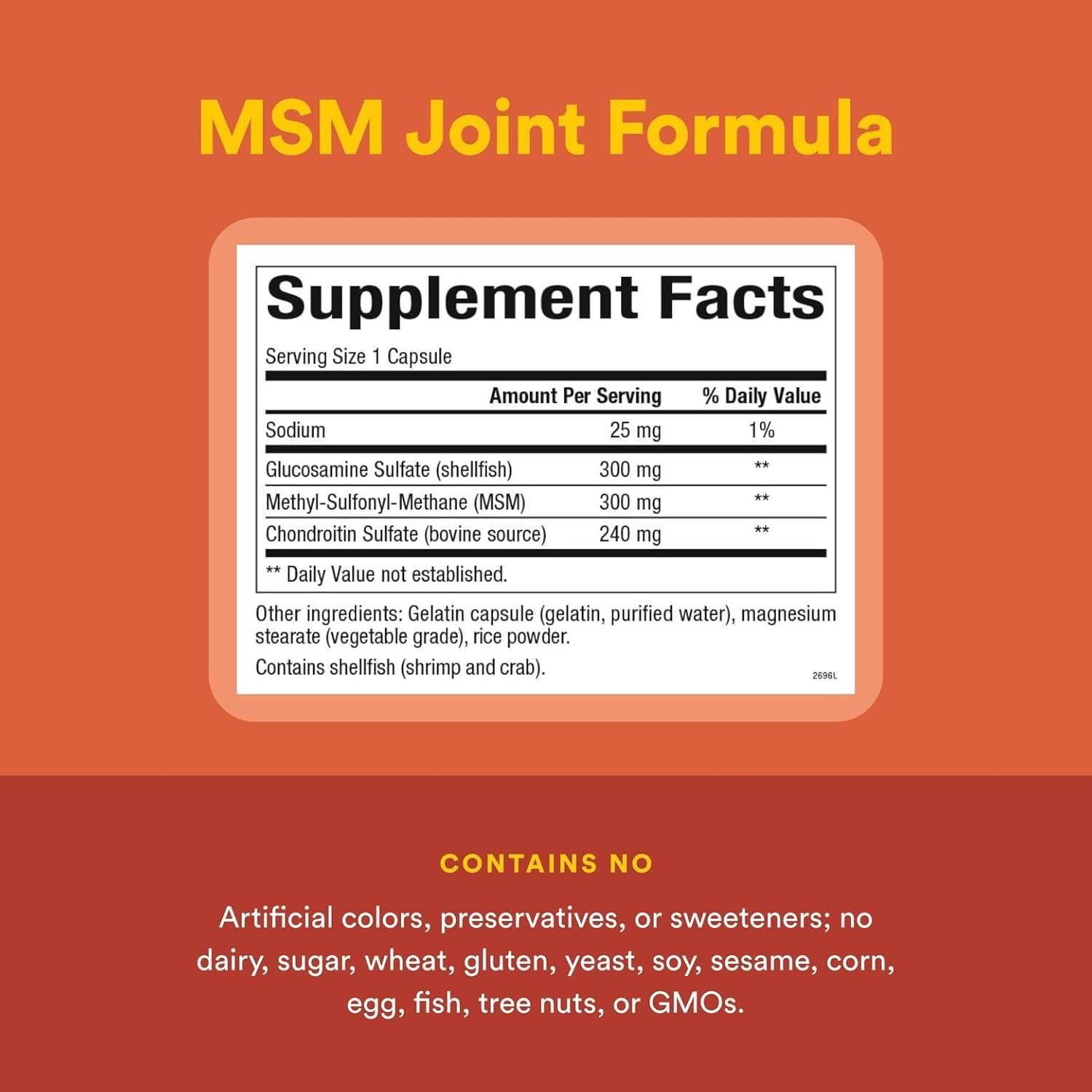 Fórmula Joint MSM Factores Naturales 90 Cápsulas Glucosamina